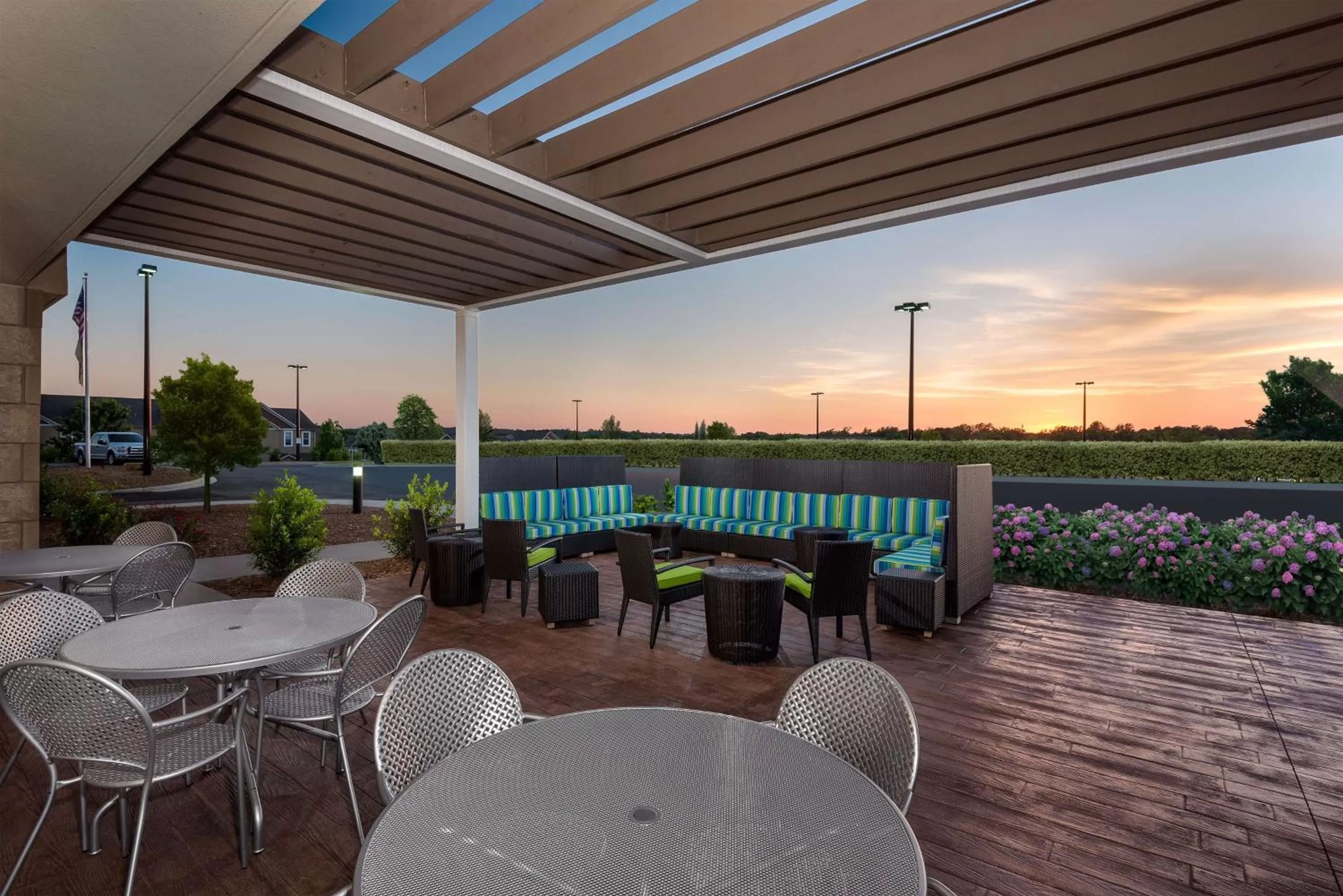 Patio in Home2 Suites by Hilton Charlotte University Research Park