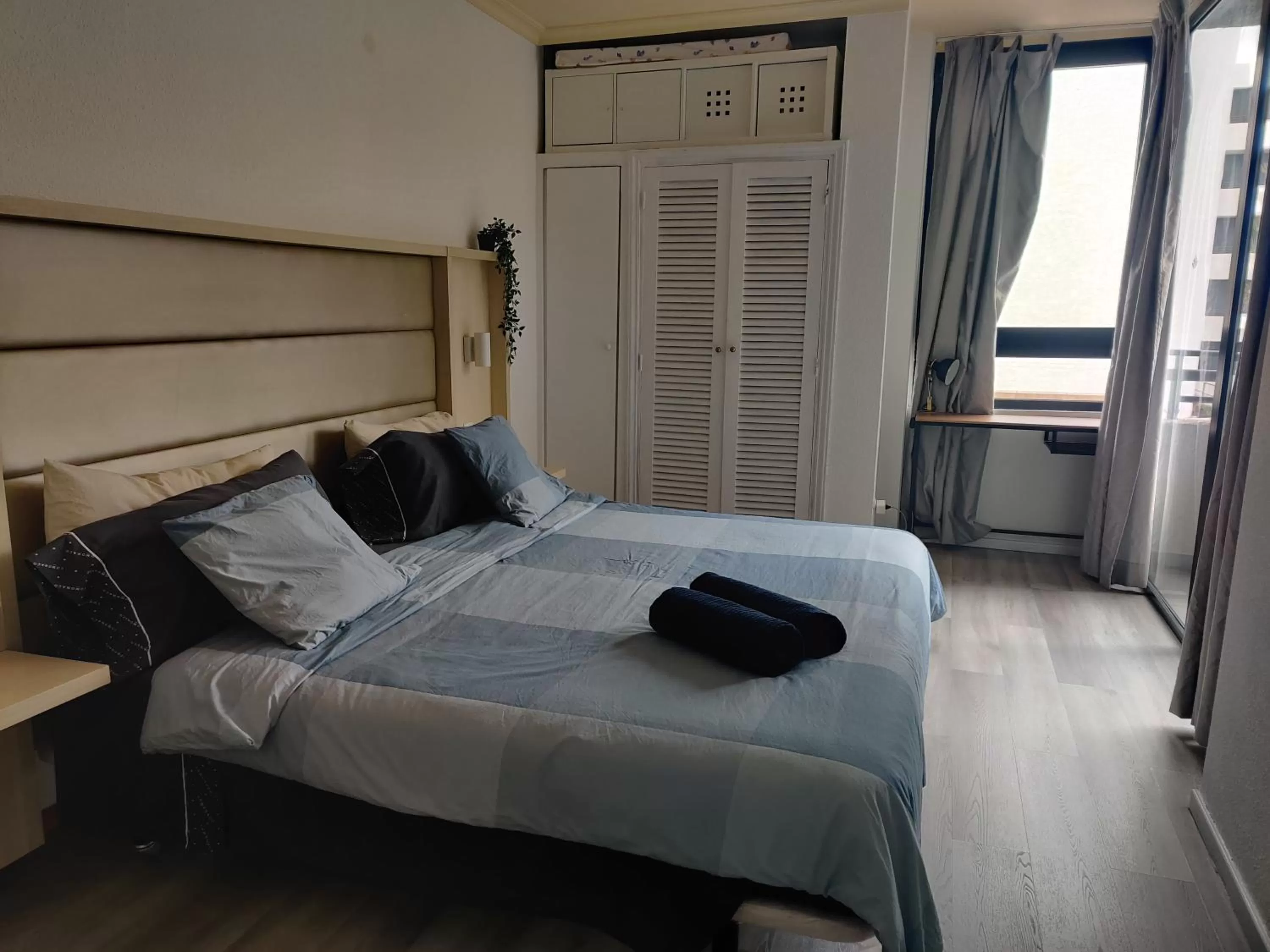 Bedroom, Bed in Luxury Apartment with pool view