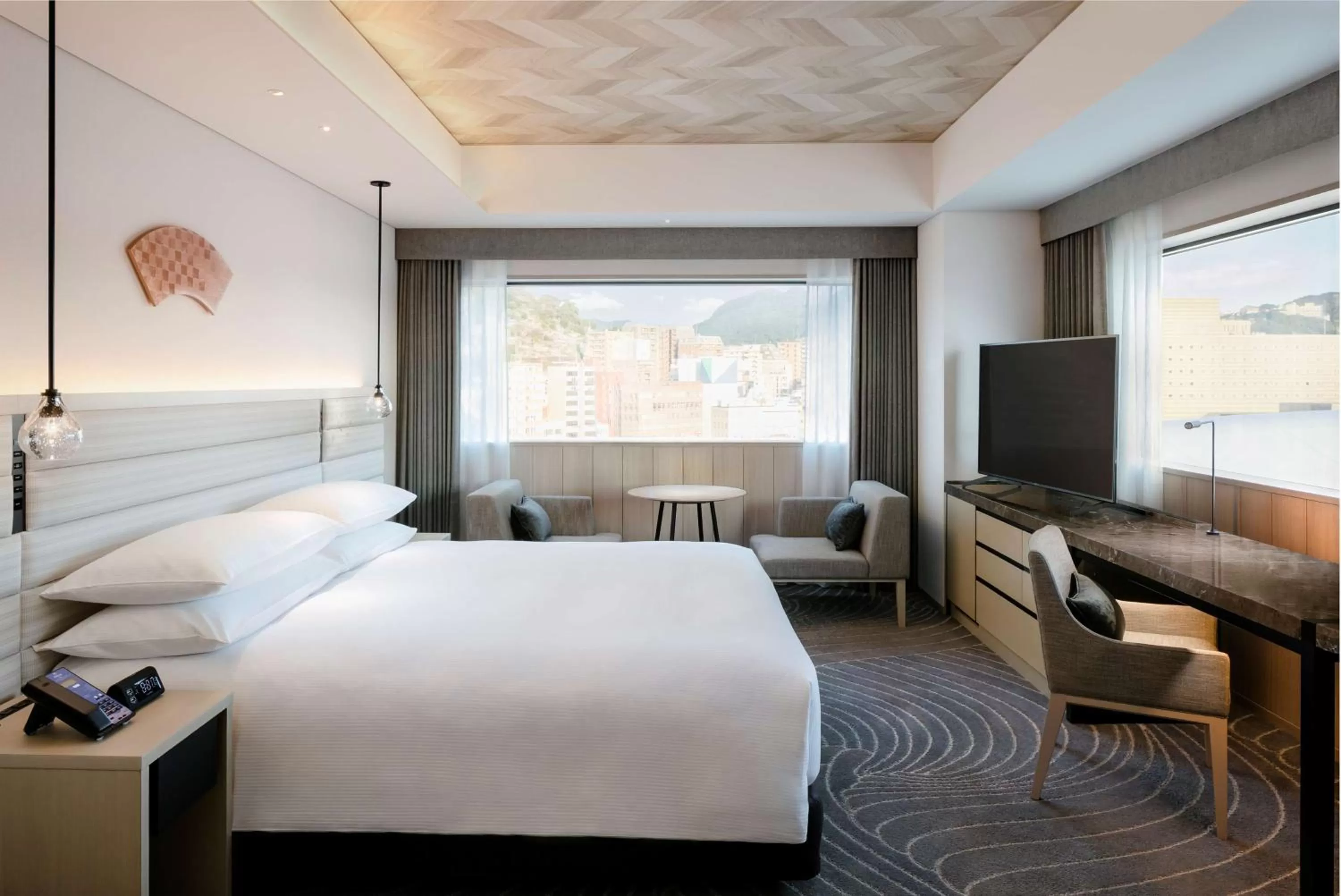 Bedroom, Bed in Hilton Nagasaki