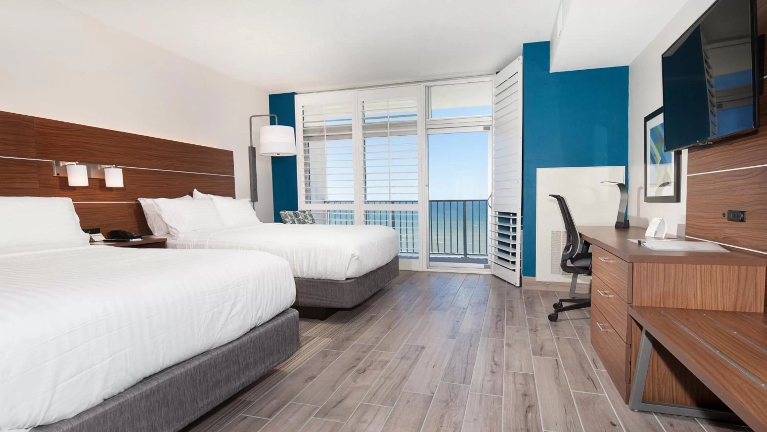 Queen Room with Two Queen Beds with Bath - Hearing Accessible in Holiday Inn Express & Suites Panama City Beach - Beachfront, an IHG Hotel