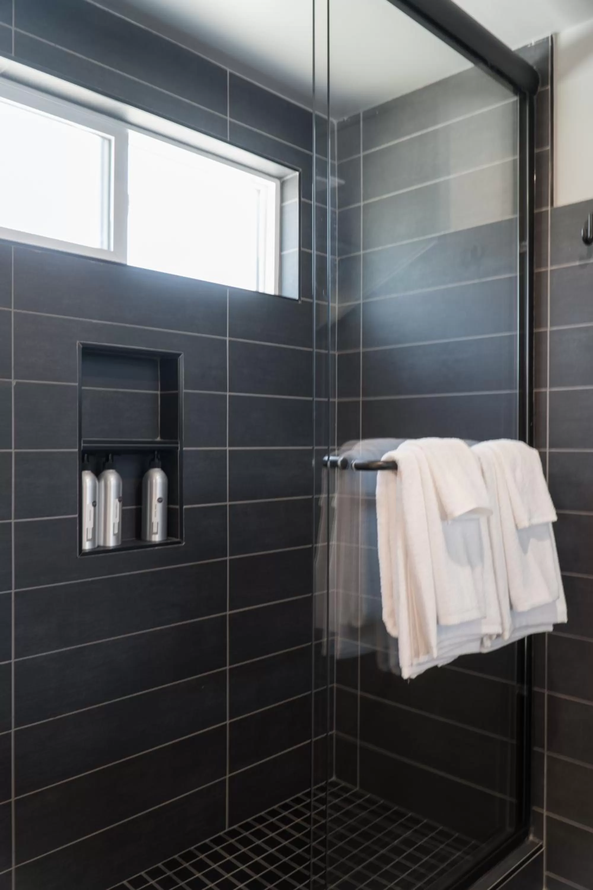 Shower in Ironwood Grove, Tiny House Hotel