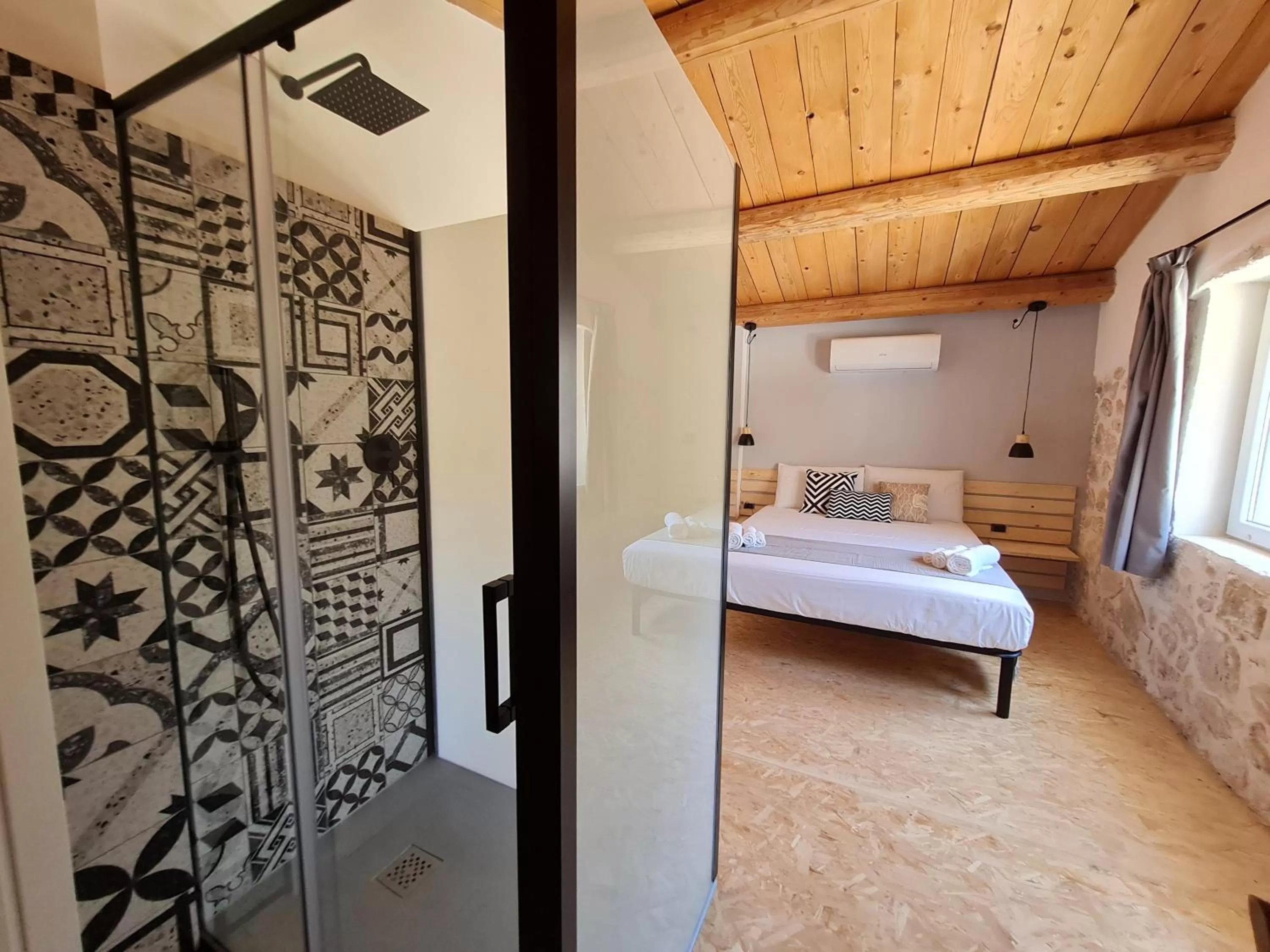 Shower, Bed in Le Mangiatoie del Cavaliere