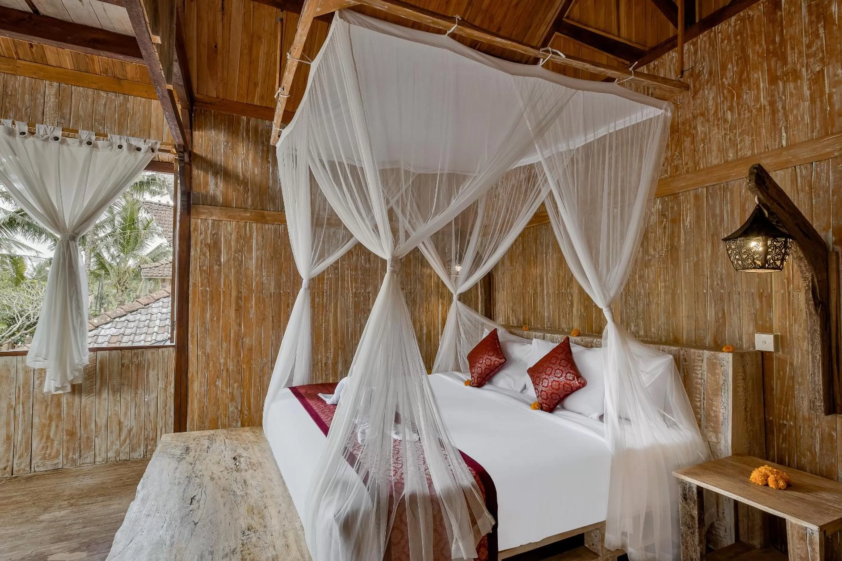 Bed in Joglo Organik Guesthouse