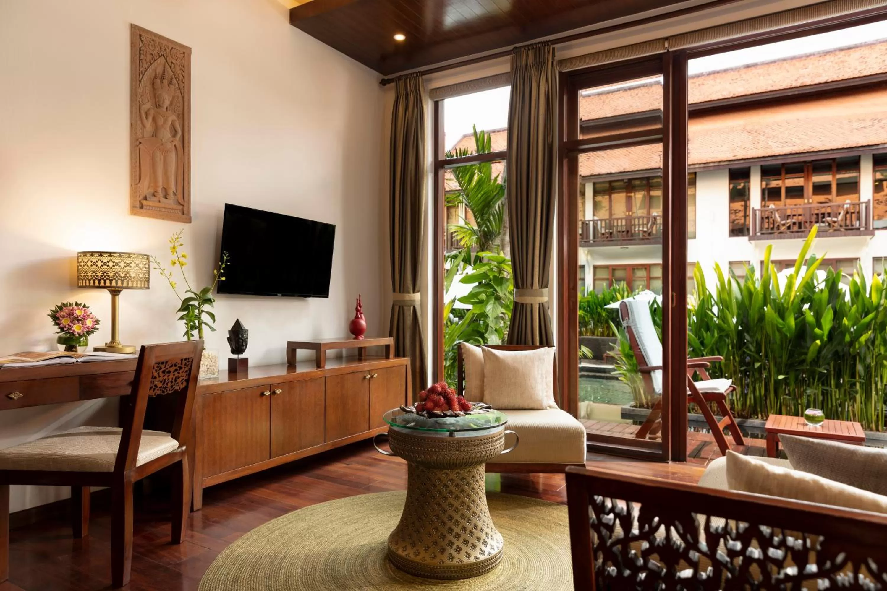 Seating area in Anantara Angkor Resort