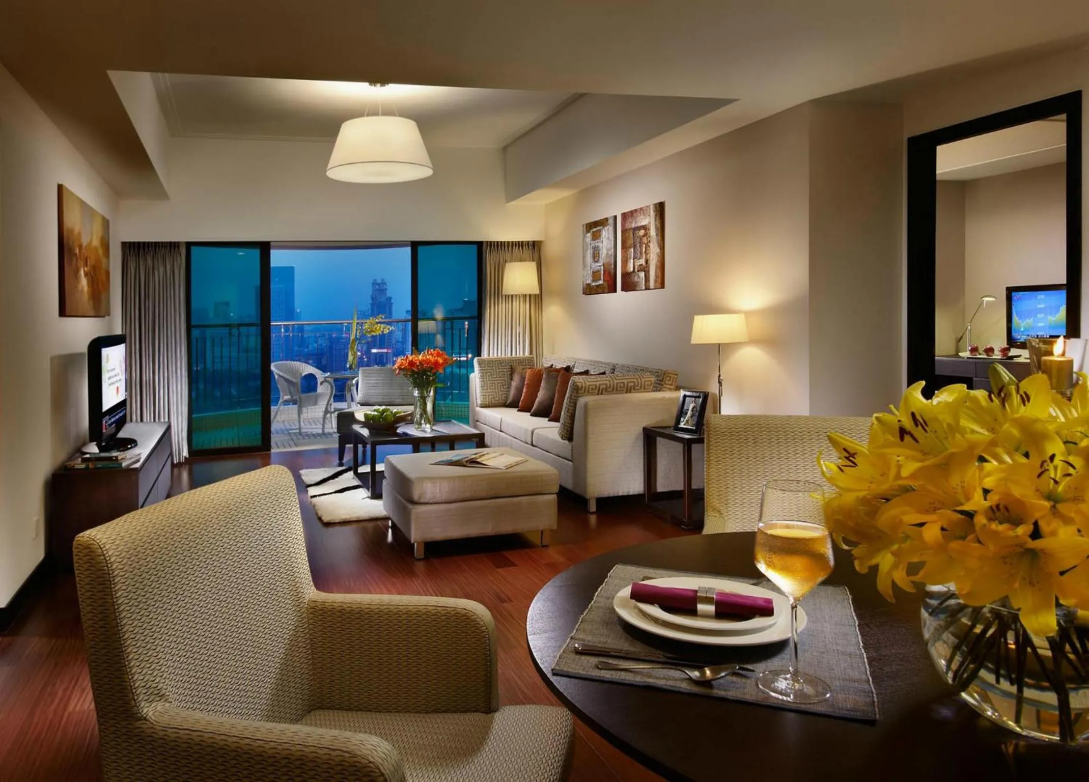 Living room in Somerset Olympic Tower Tianjin