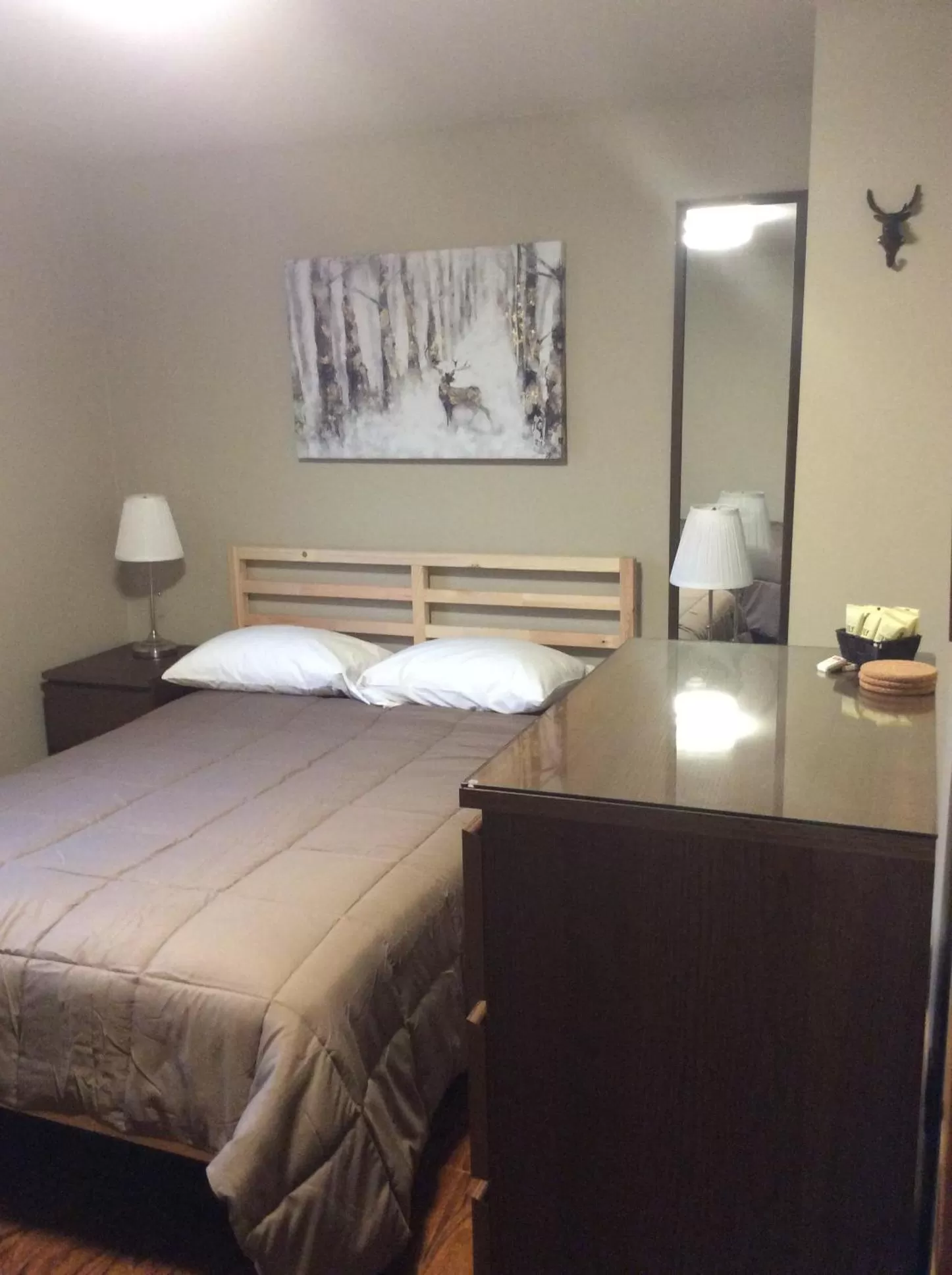 Bed in Madawaska Lodge