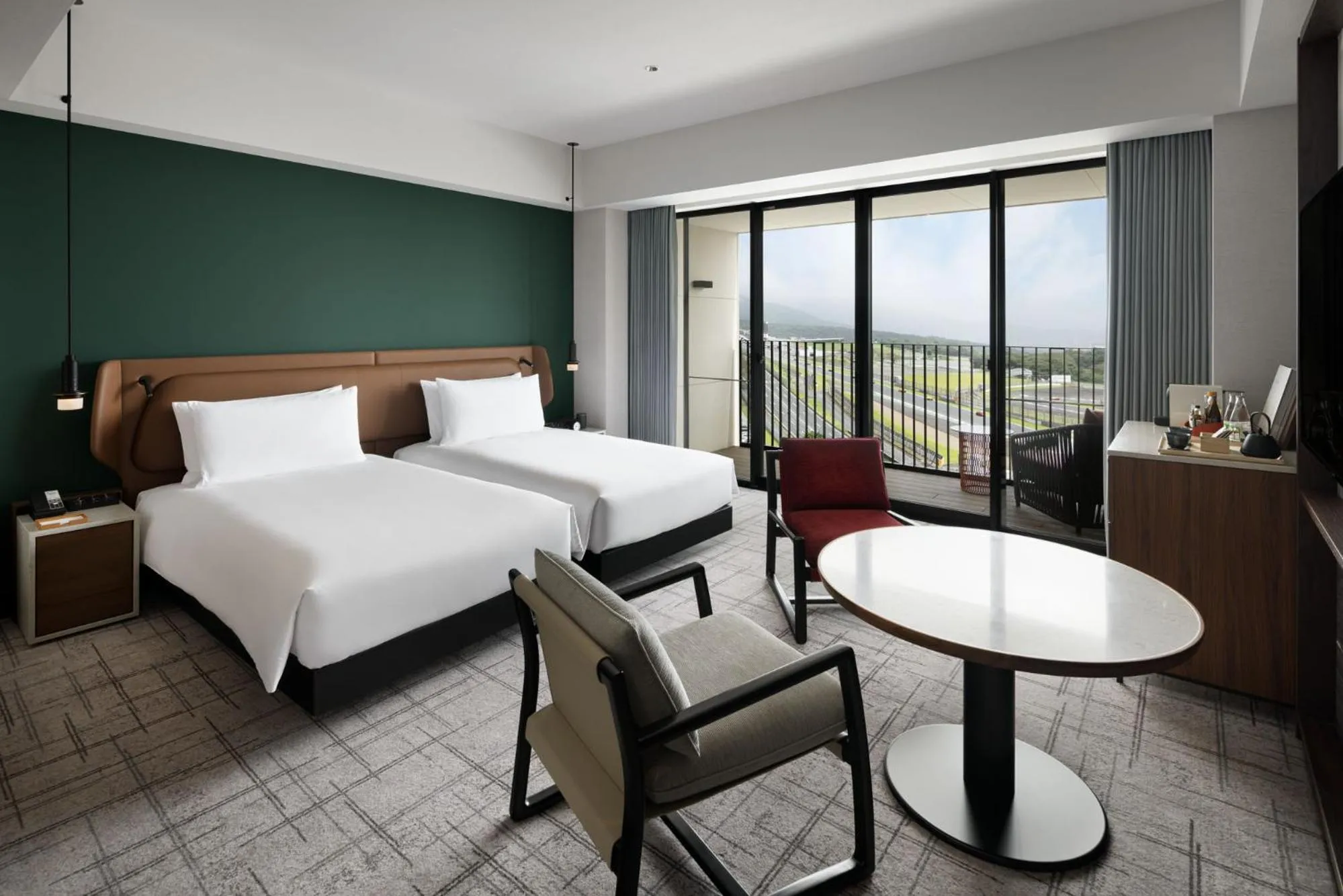 Bed in Fuji Speedway Hotel, in The Unbound Collection by Hyatt