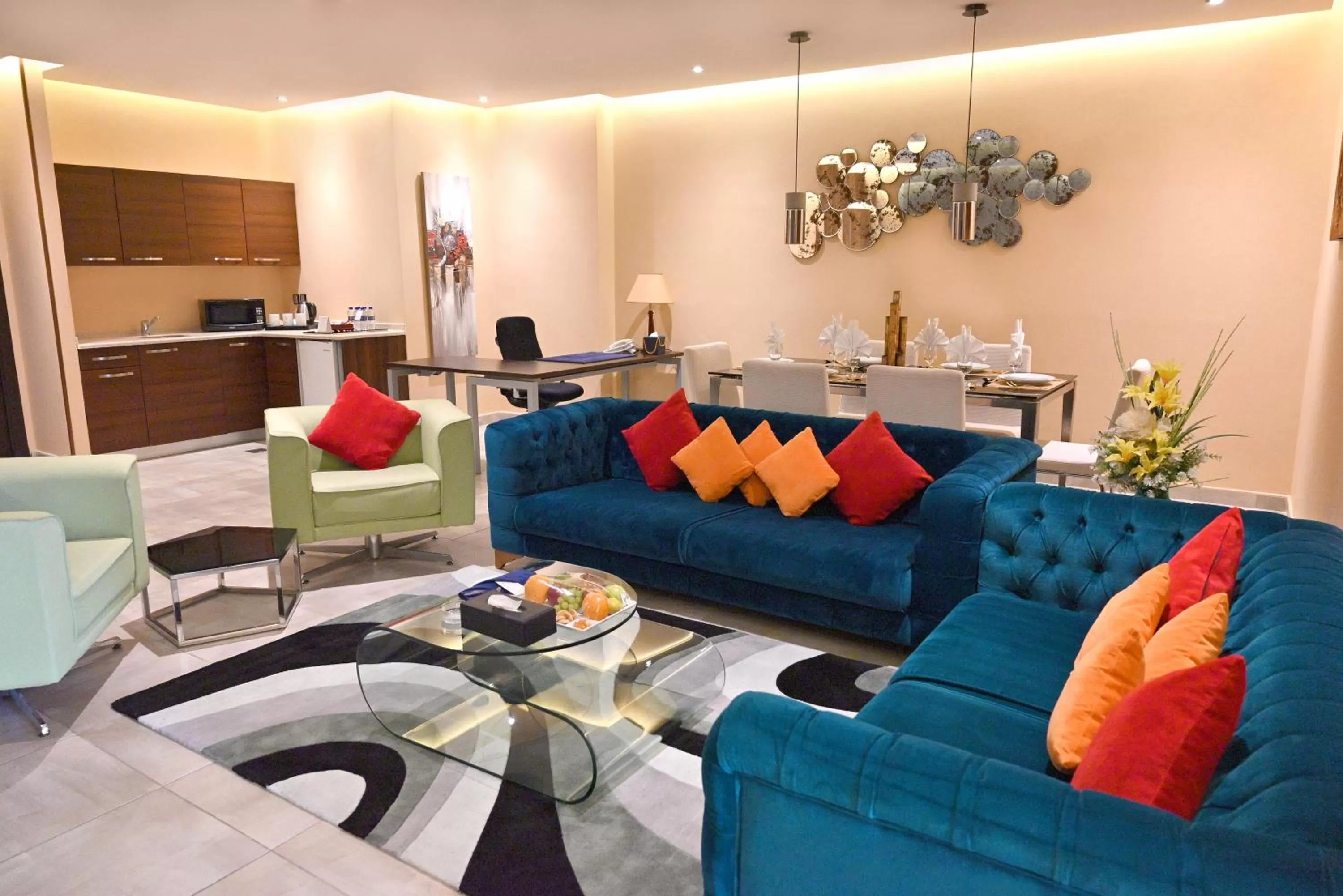 Living room, Seating Area in Q Suites Jeddah by EWA - Managed by HMH