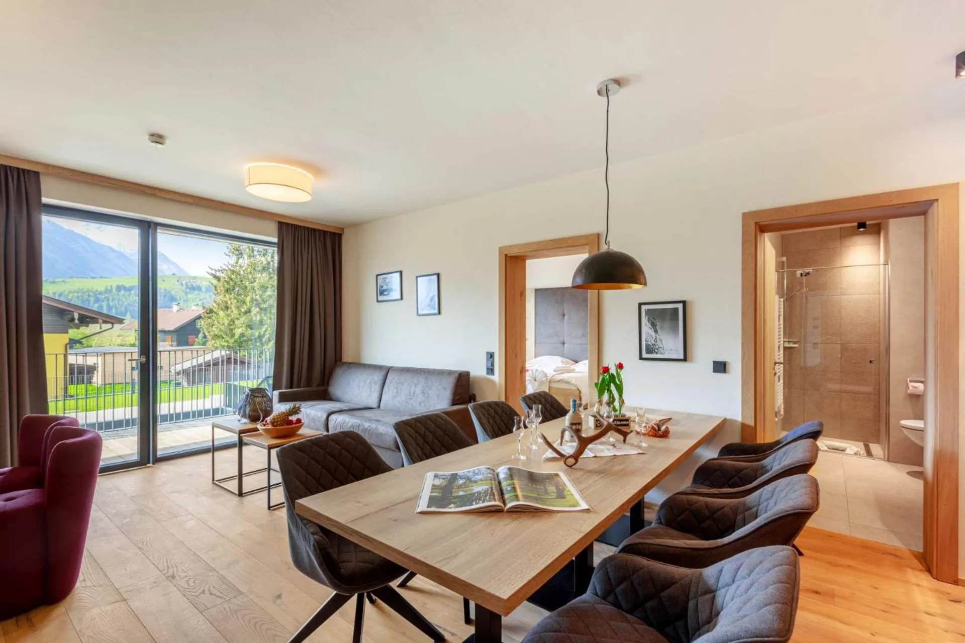 Dining area in Emma Deluxe Aparthotel direkt beim Skibus