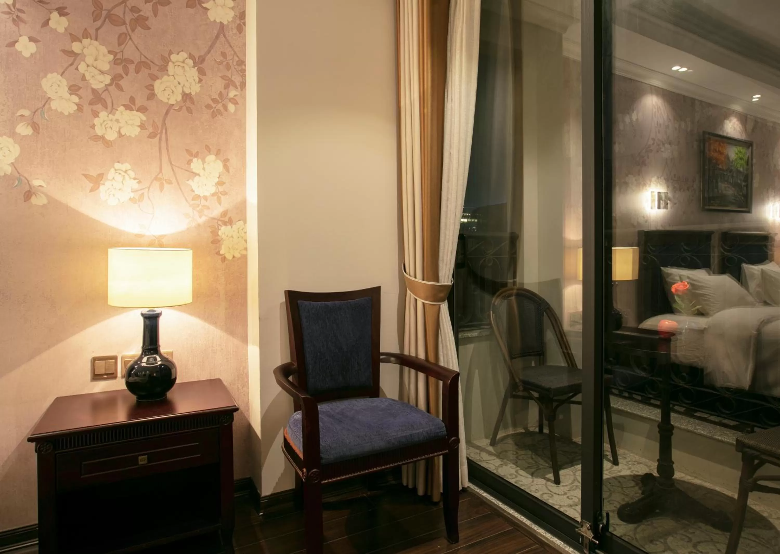 Seating area, Bed in Golden Legend Boutique Hotel