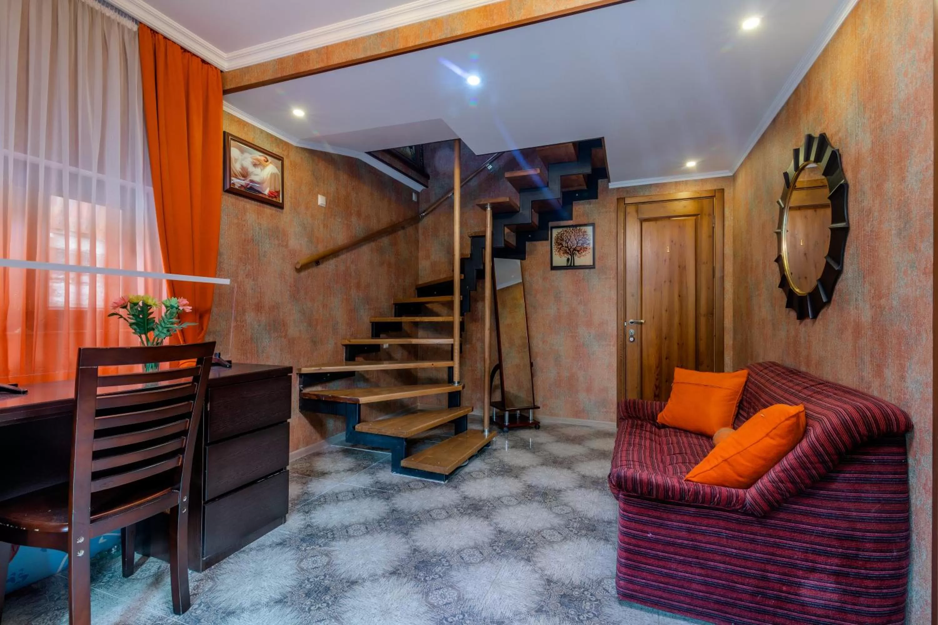 Communal lounge/ TV room, Seating Area in Borjomi Villa Roma