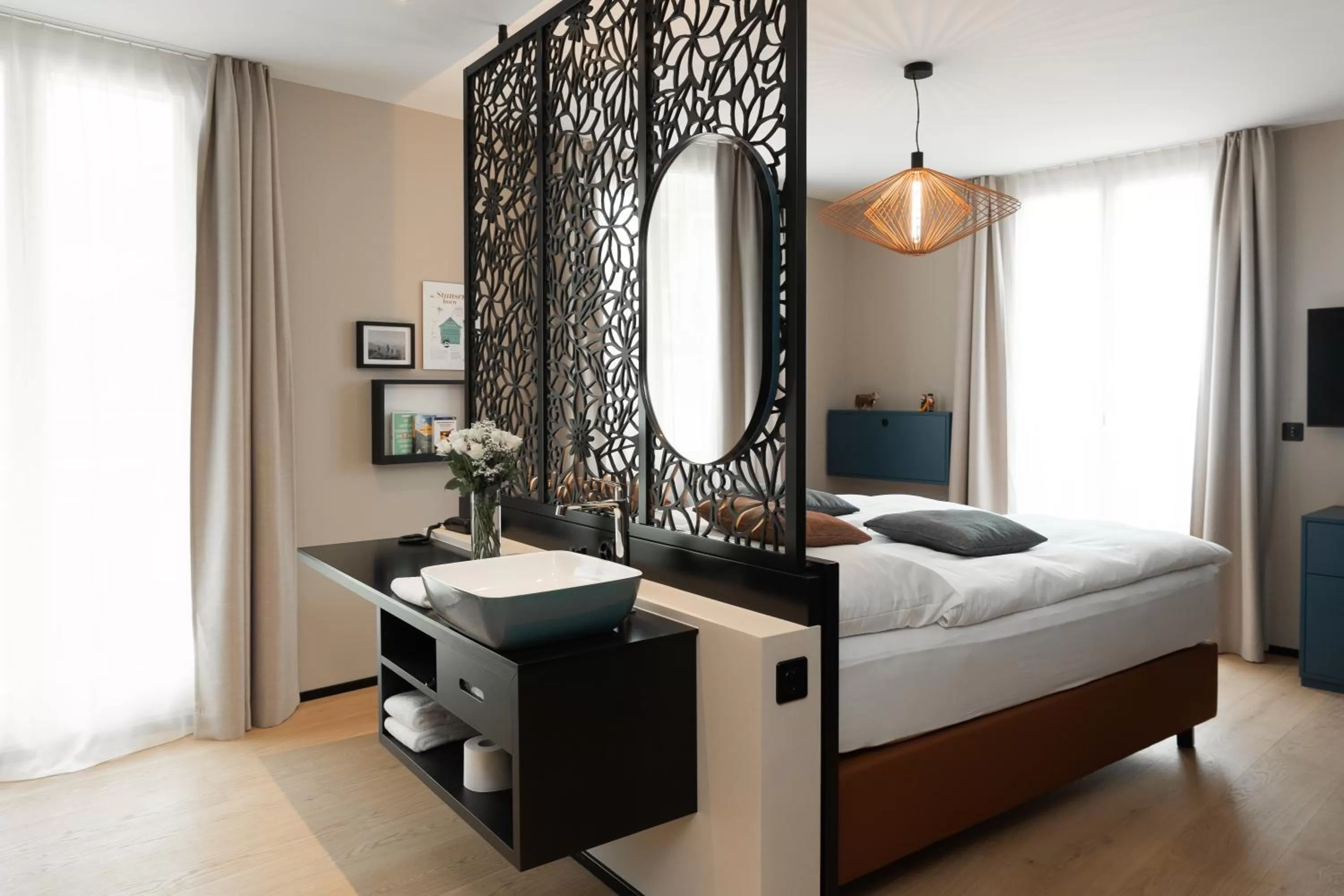 Photo of the whole room, Bed in Boutique Hotel Stanserhof