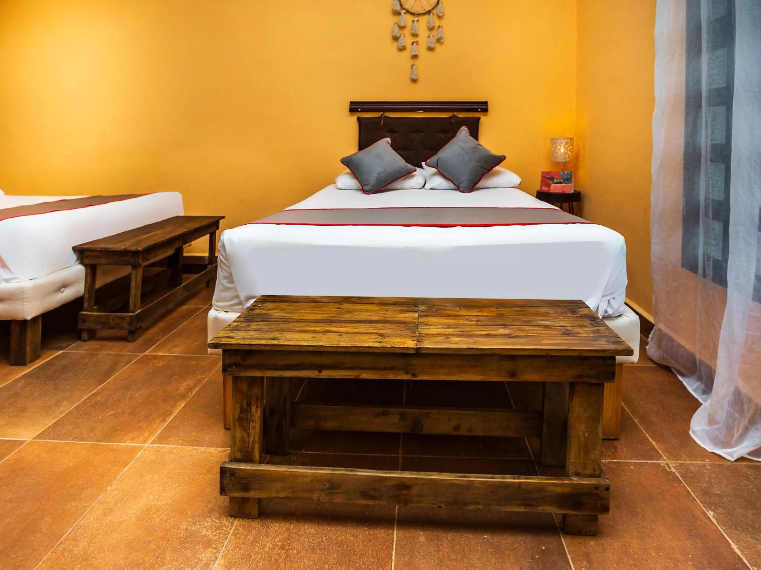 Bed in Casa Aluxes Hotel
