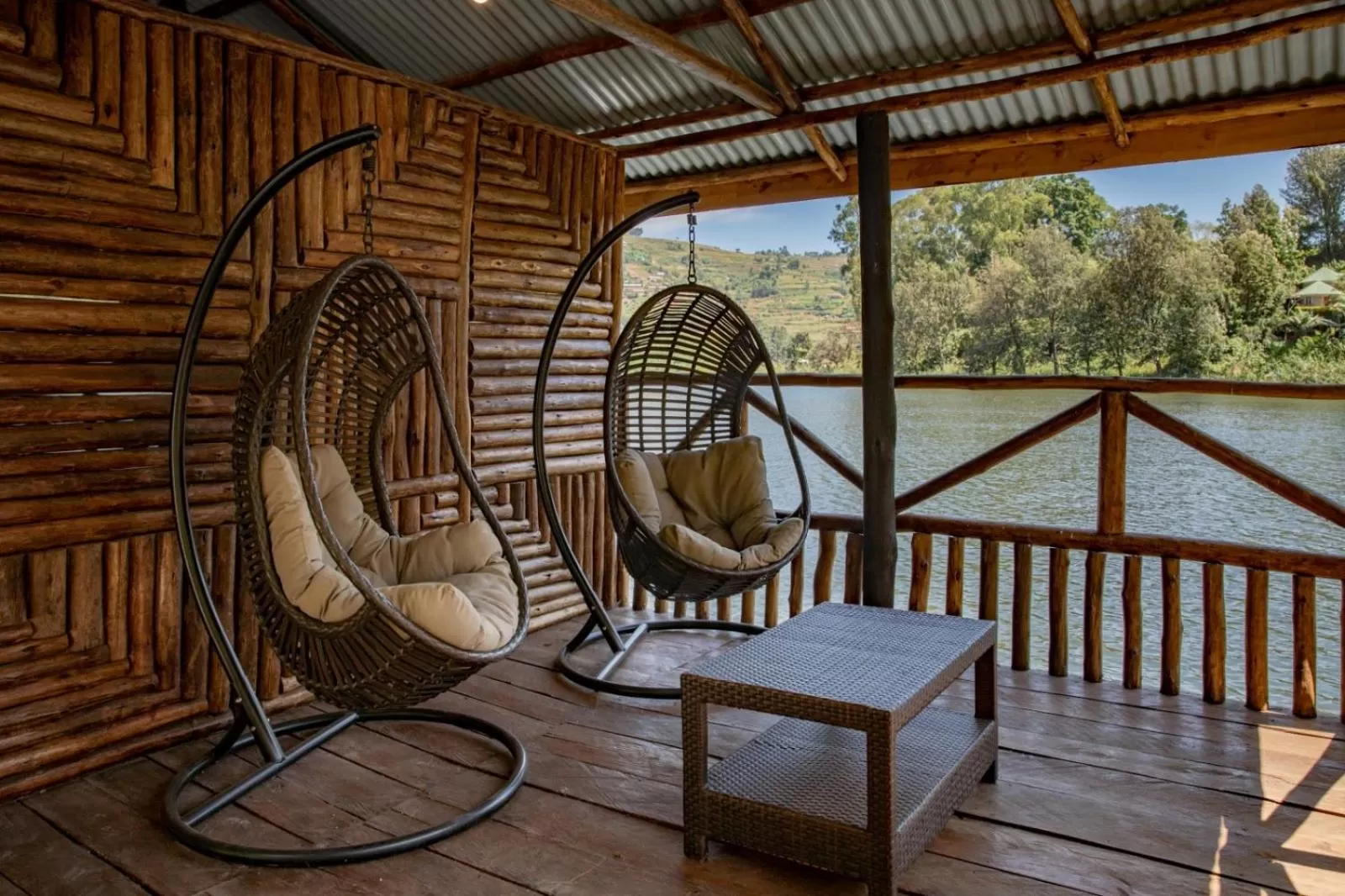 Seating area in Bunyonyi Overland Resort