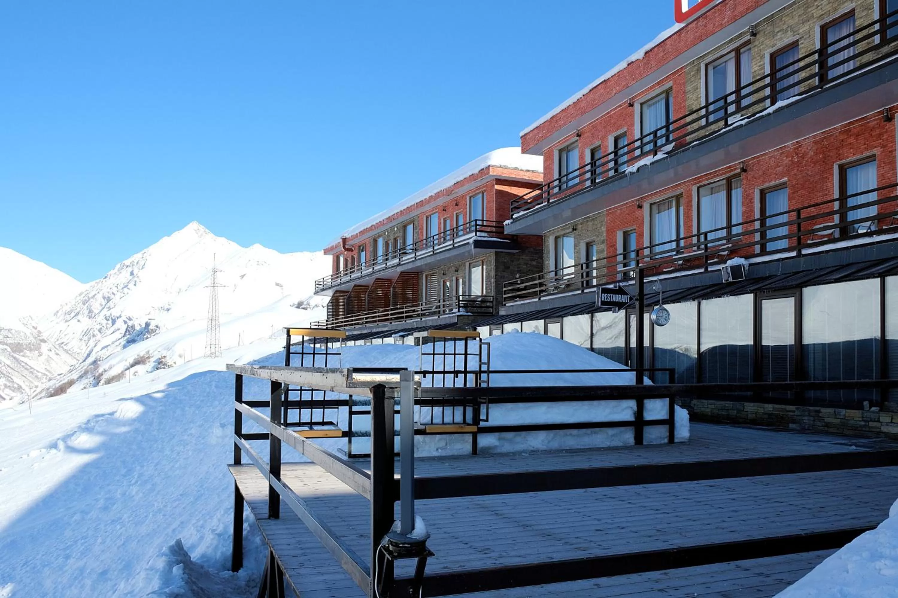 Balcony/Terrace, Winter in 2-room Apartment NFT Gudauri Penta 503