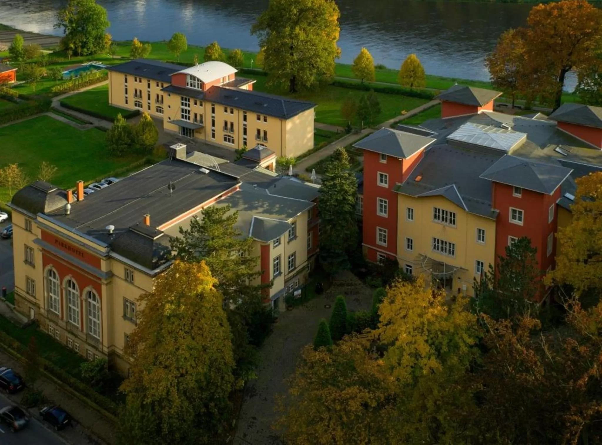 Bird's eye view in Parkhotel Bad Schandau mit SPA