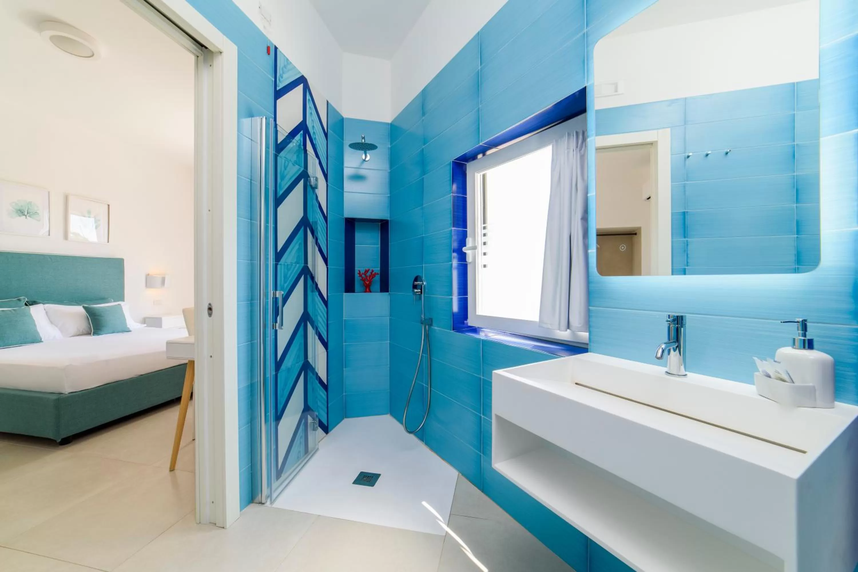 Shower, Bed in Residenza Al Pesce D'Oro