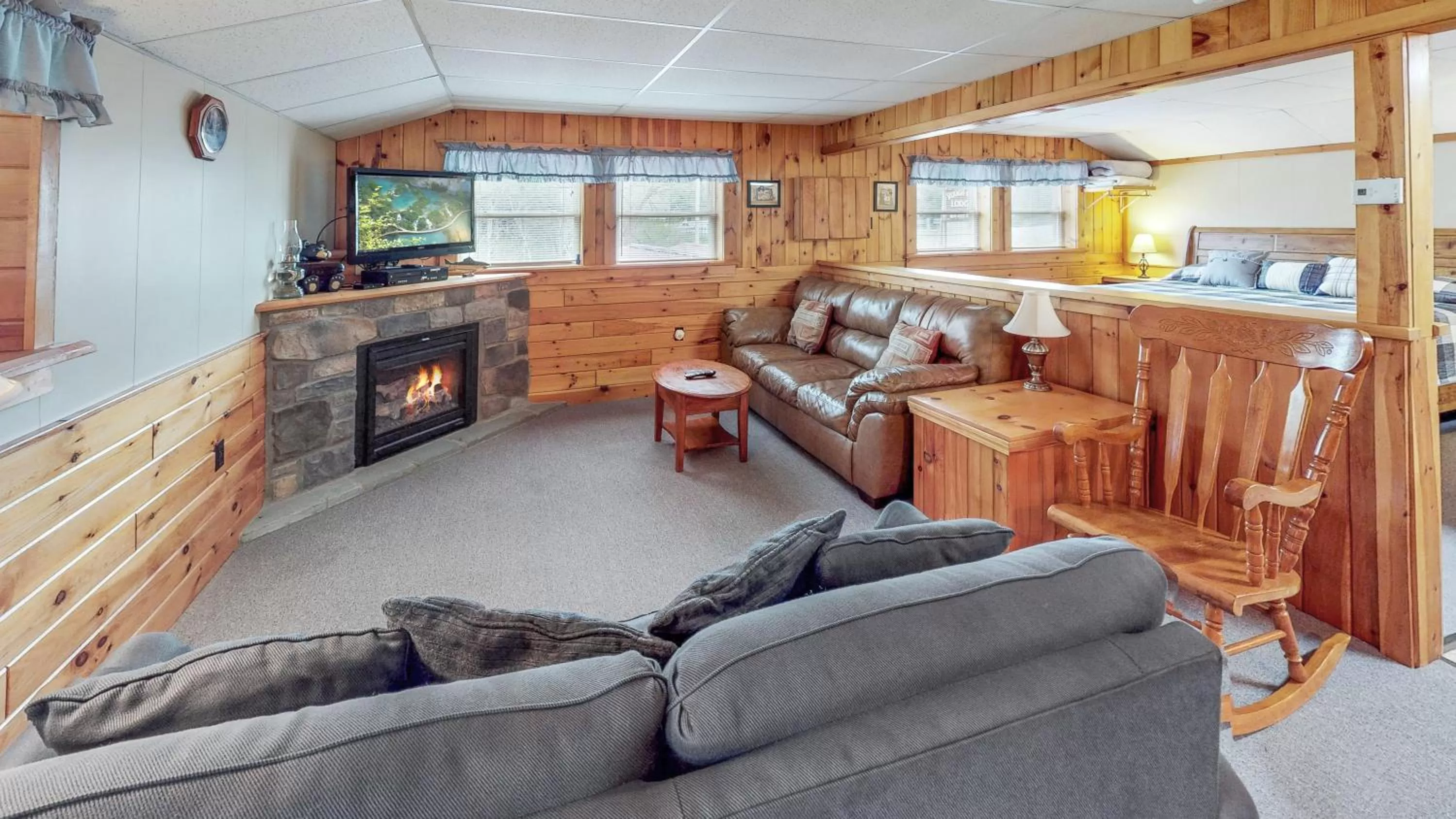 Living room in Rough Cut Lodge