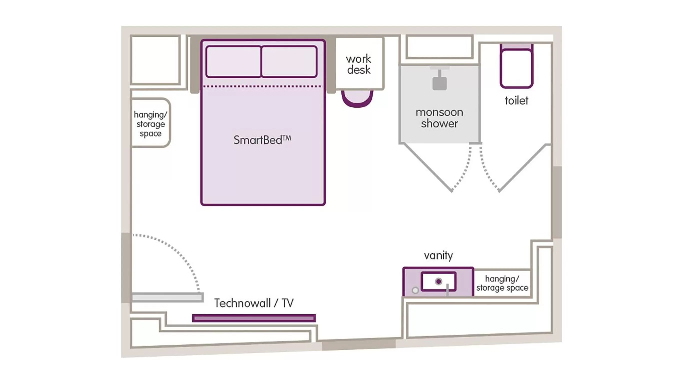 Photo of the whole room in YOTEL Boston