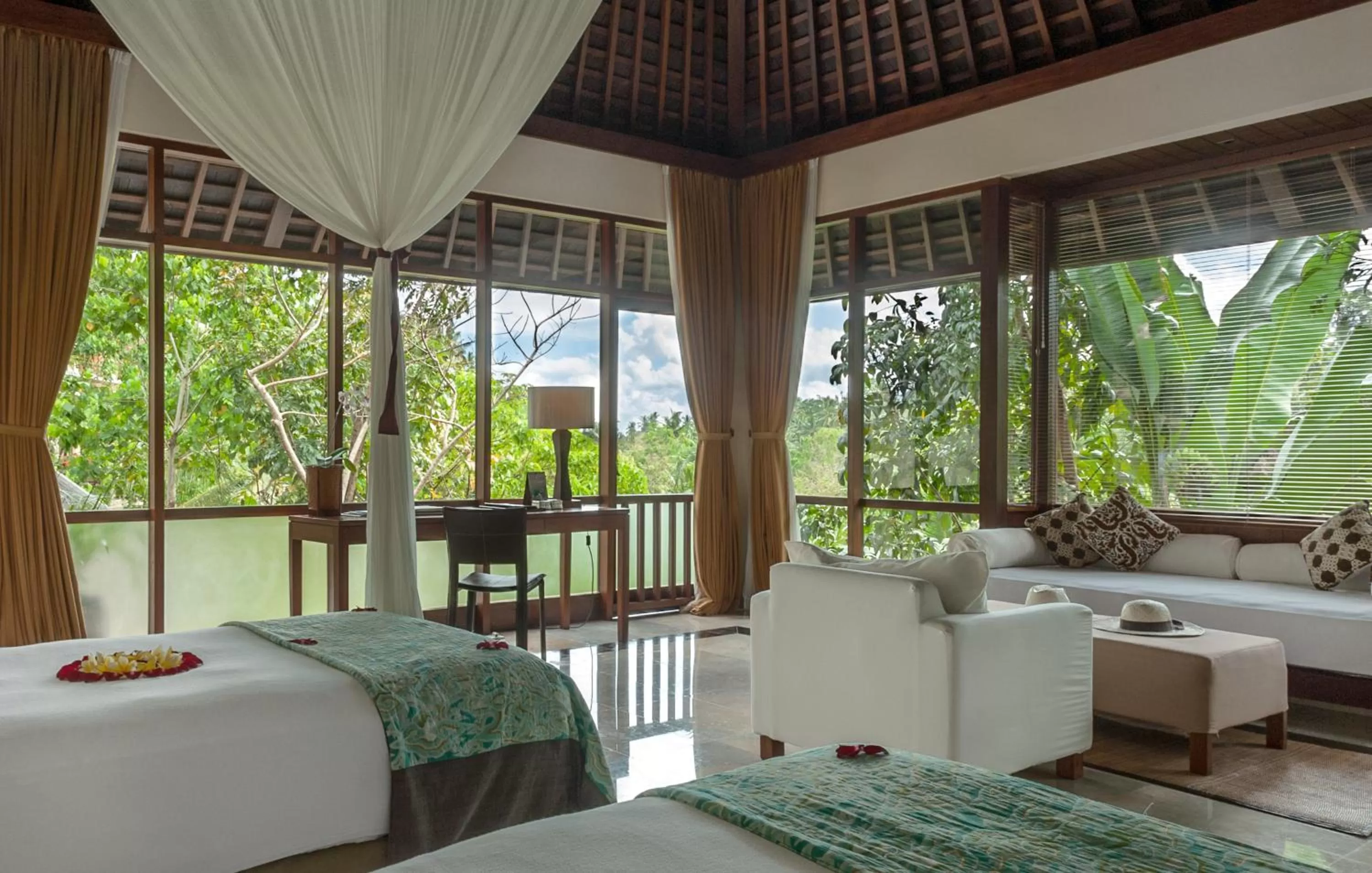 View (from property/room), Bed in Komaneka at Bisma Ubud