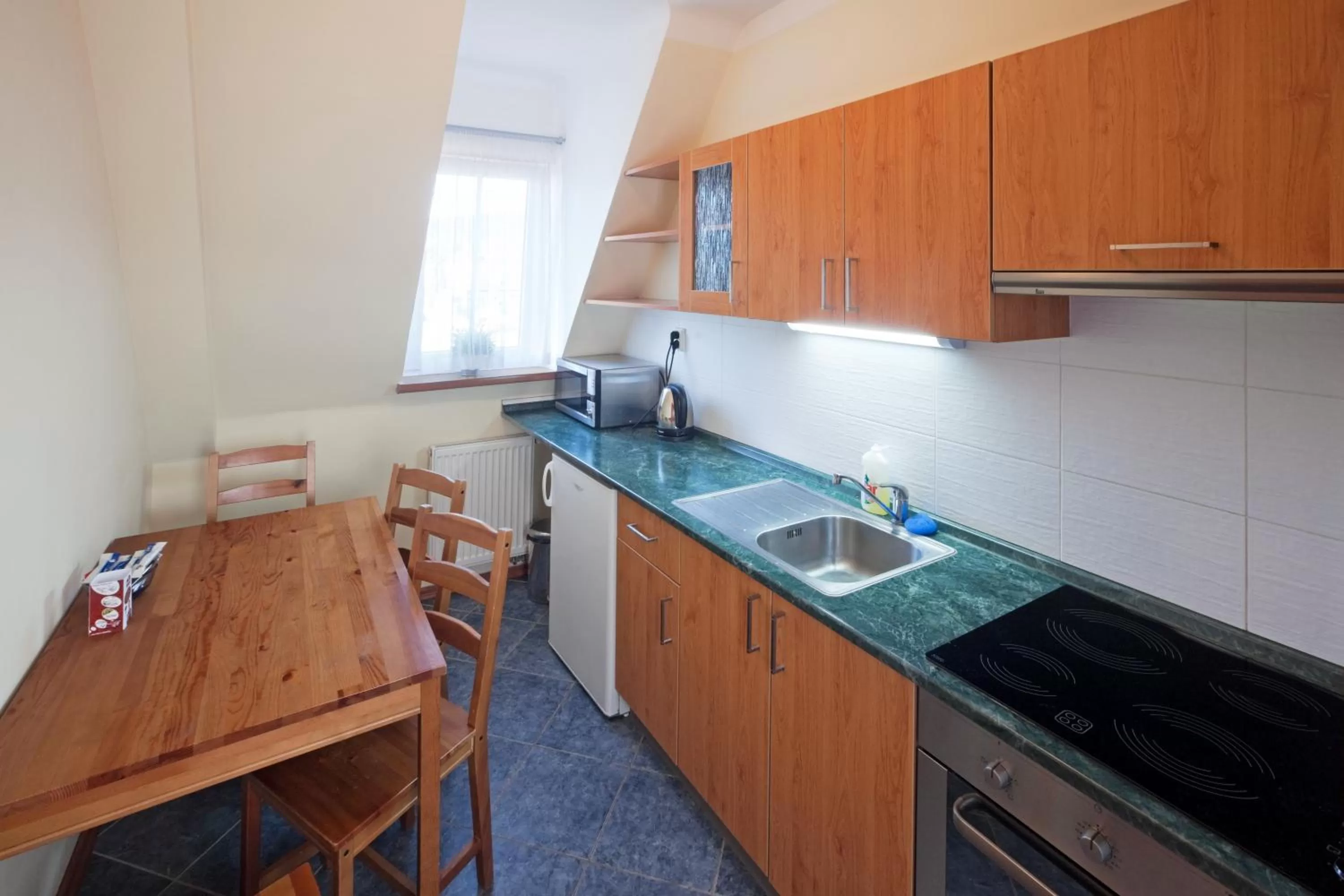 Kitchen or kitchenette in Pytloun Self Check-in Hotel Liberec