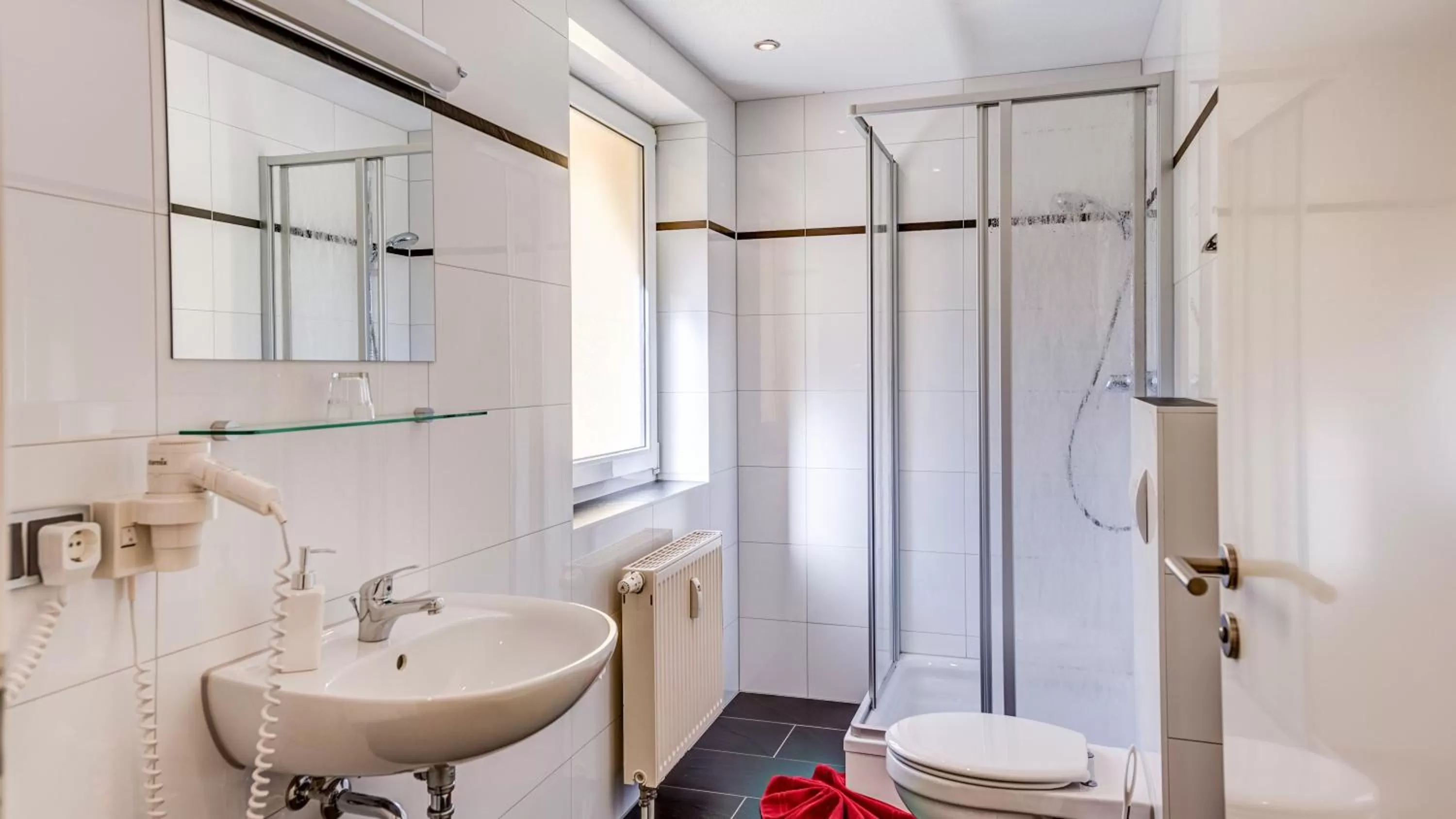 Shower, Bathroom in Hotel & Pension Traumblick