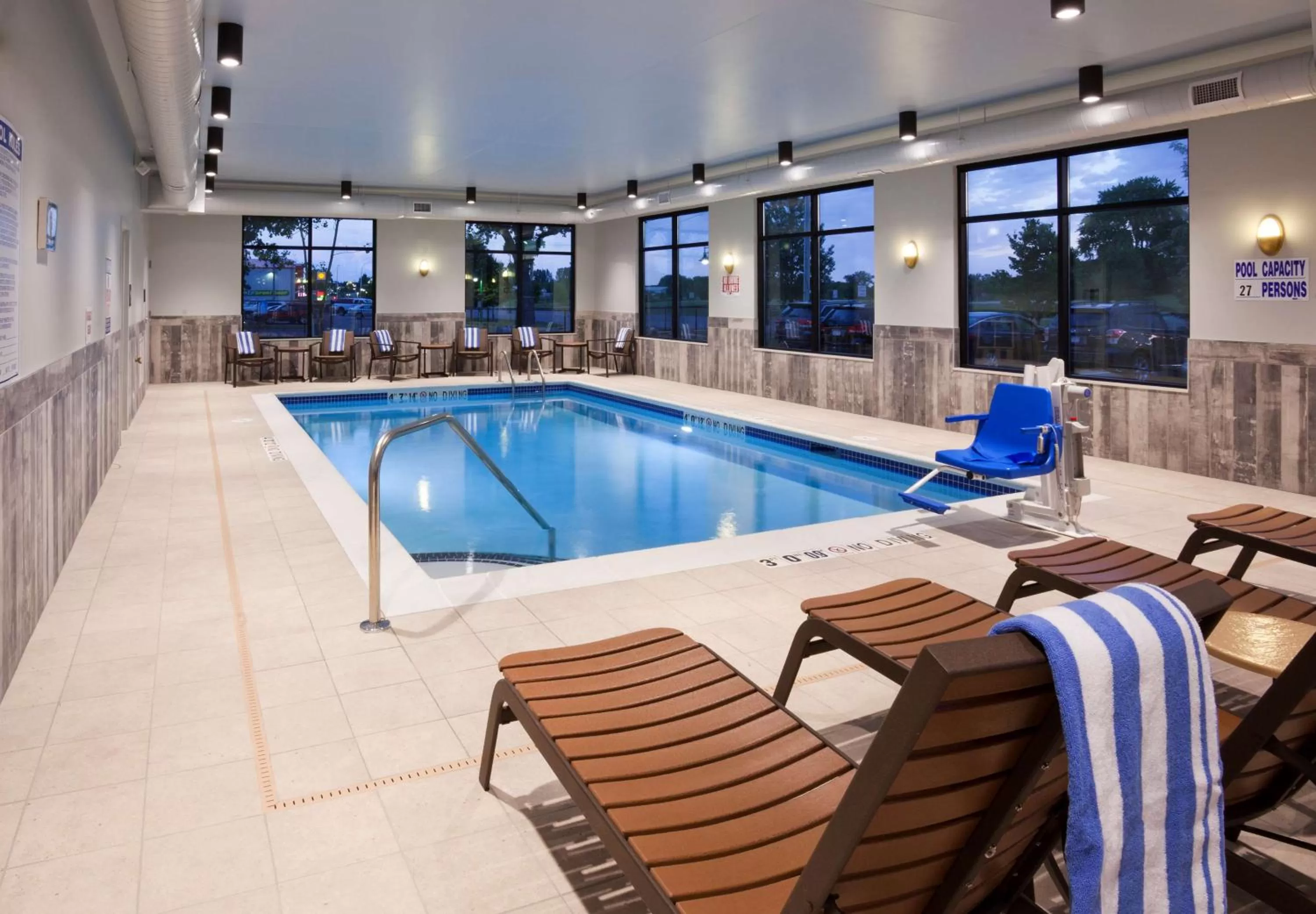 Pool view in Hampton Inn Spicer Green Lake, MN