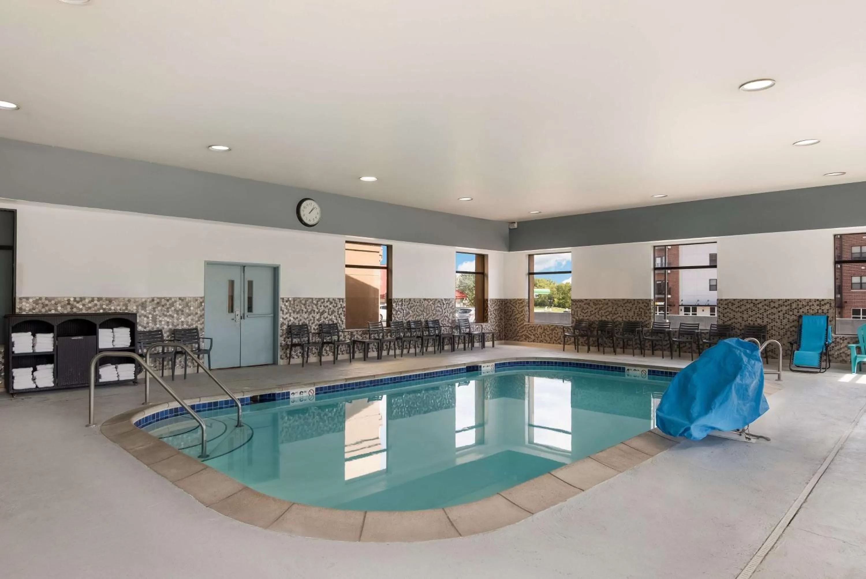 Pool view in SureStay Plus Hotel by Best Western Coralville Iowa City