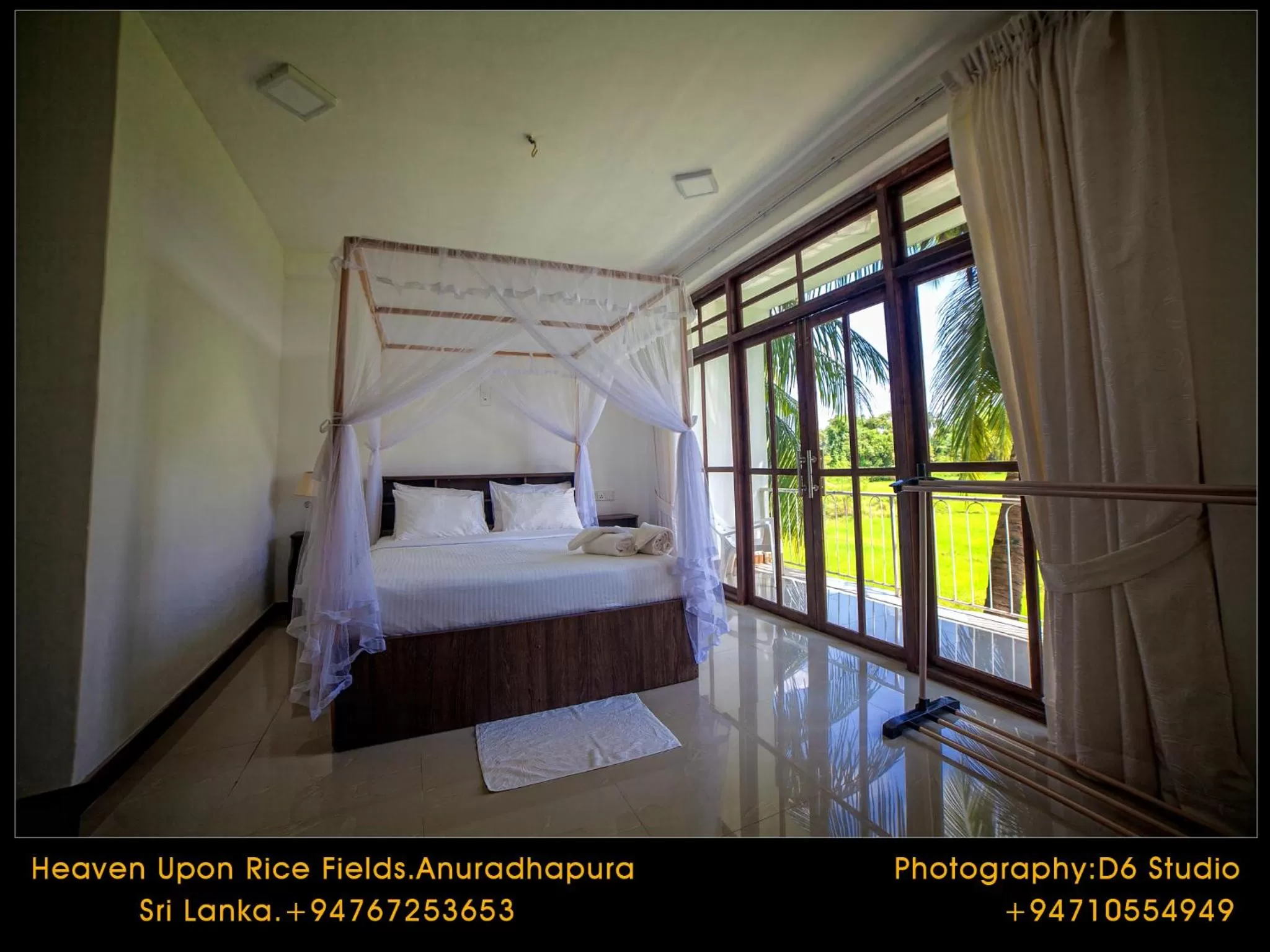 Photo of the whole room, Bed in Heaven Upon Rice Fields