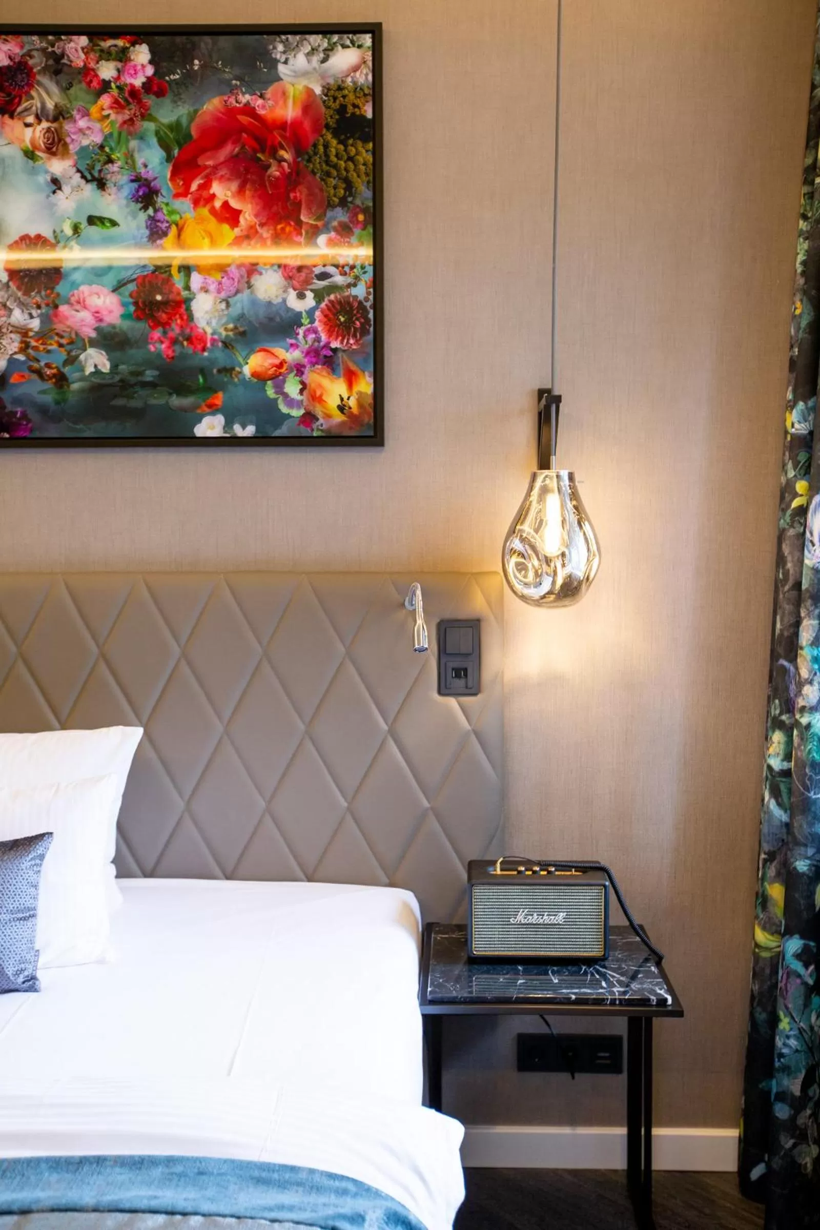 Decorative detail, Bed in Boutique Hotel Poppenbütteler Hof