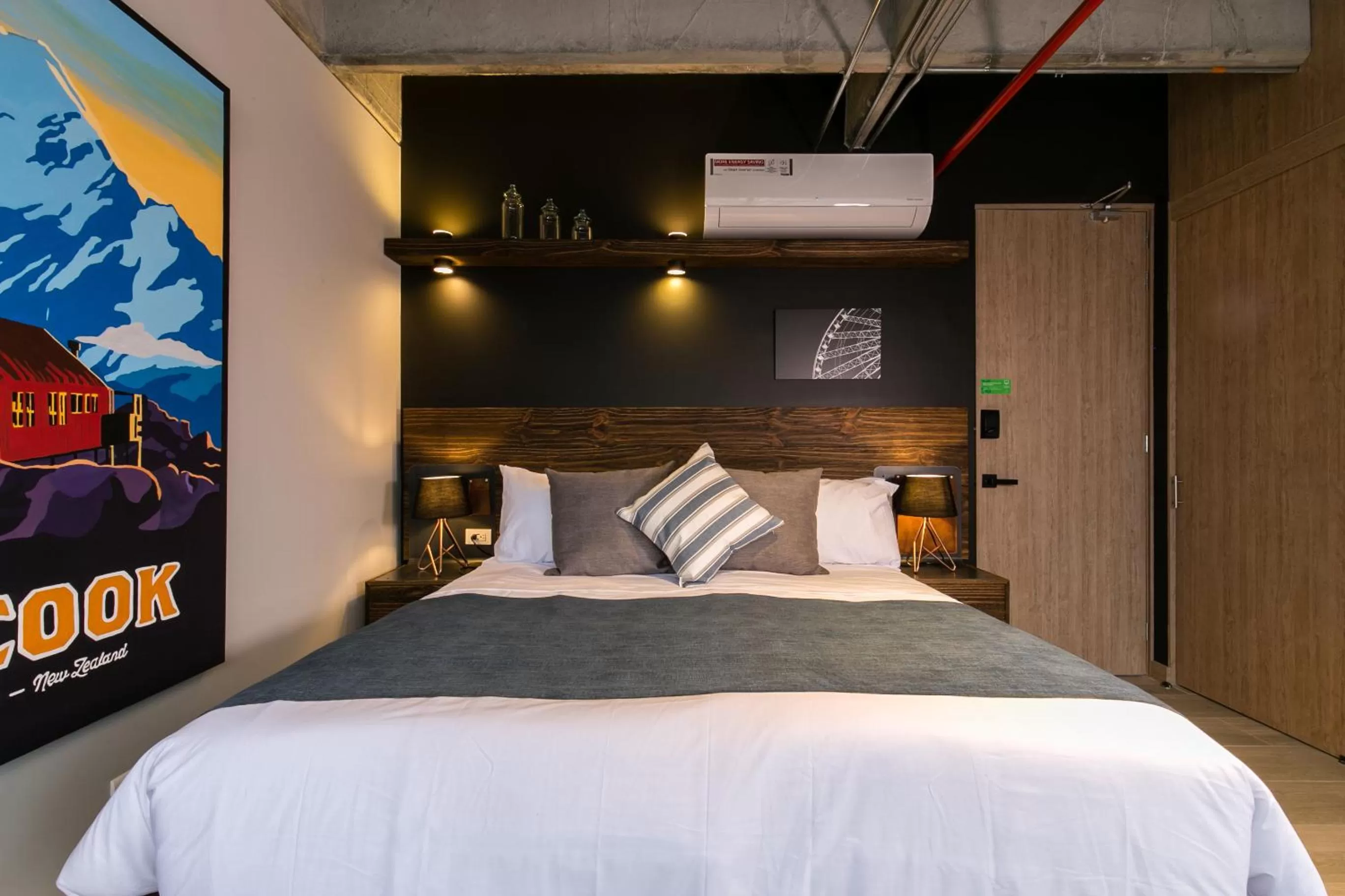 Bed in Factory Lofts Hotel