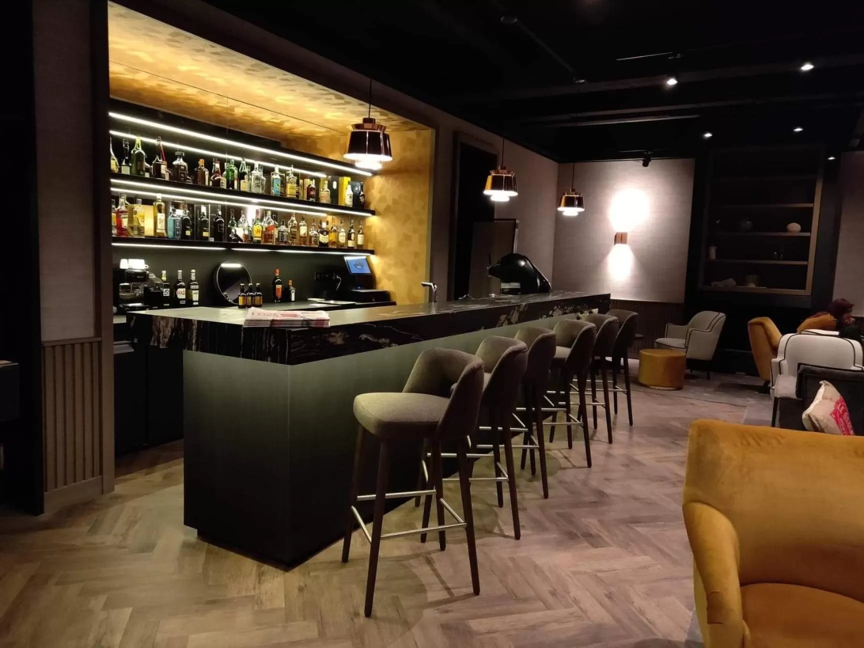 Lounge or bar in Hôtel Restaurant Vaillant Colmar Nord