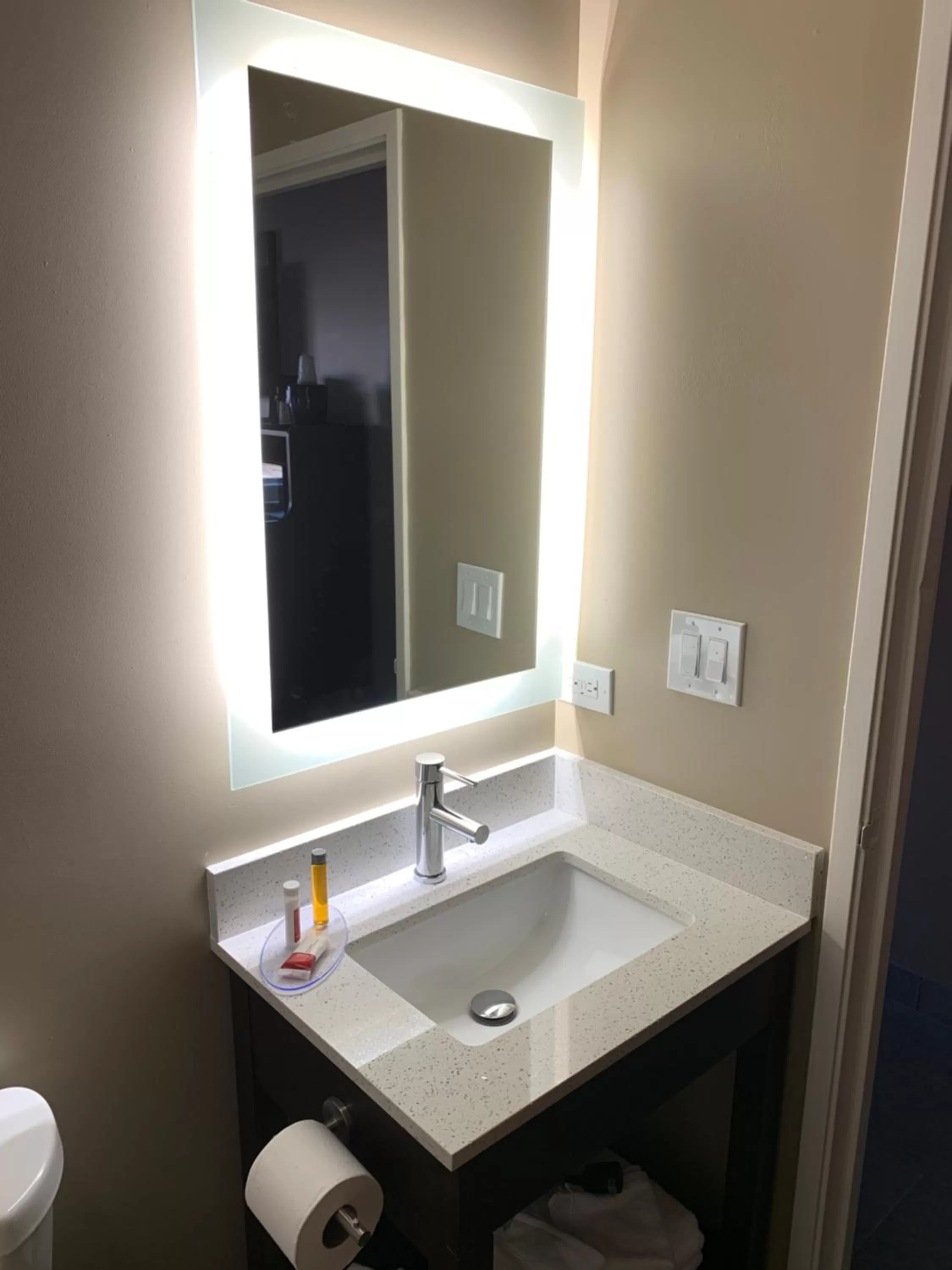 Bathroom in Super 8 by Wyndham Joliet