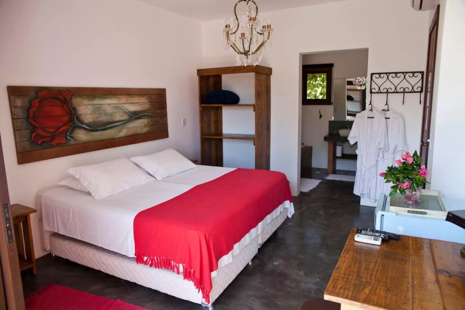 Bed in Pousada Vila Rosada