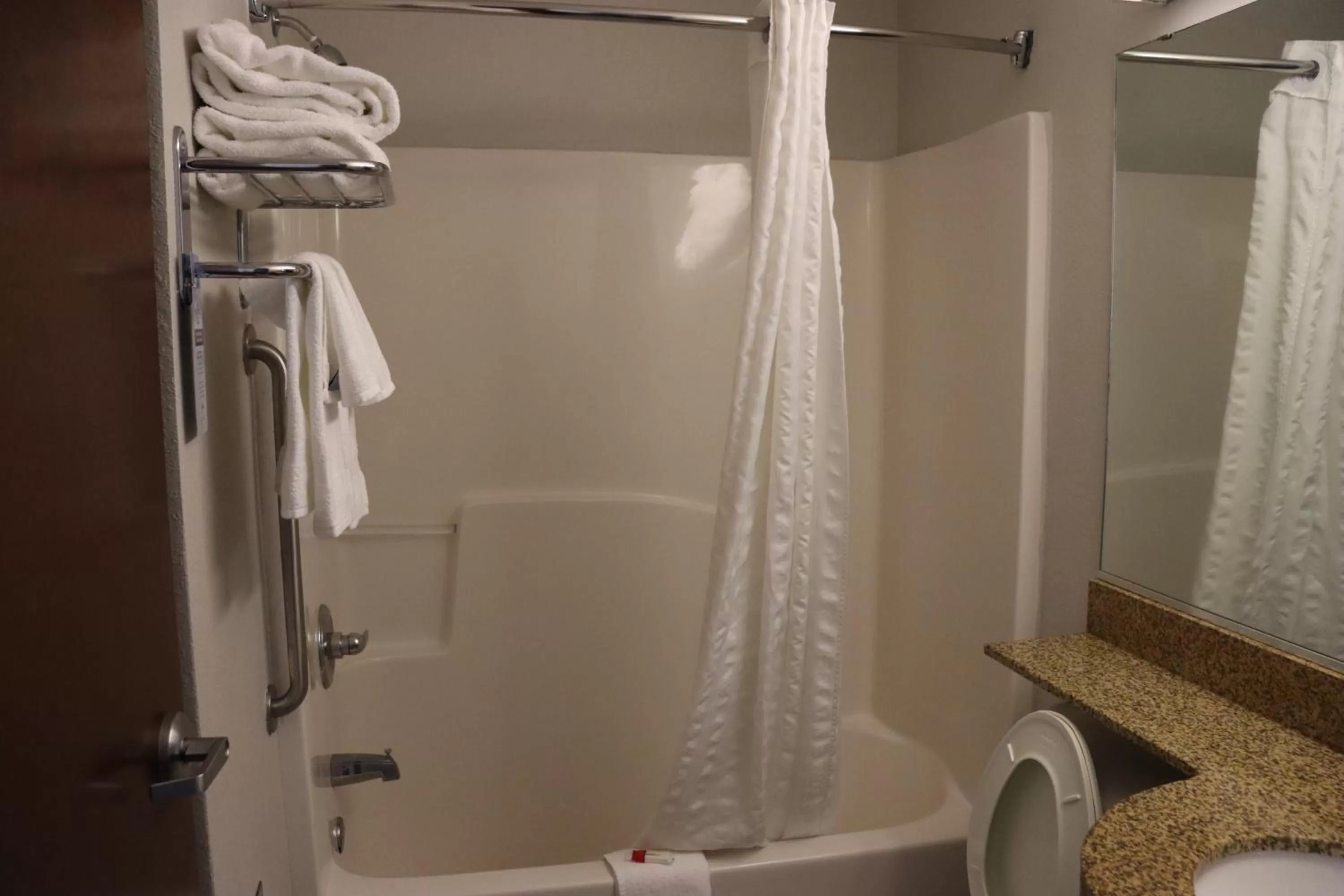 Bathroom in Microtel Inn & Suites by Wyndham Columbus Near Fort Moore