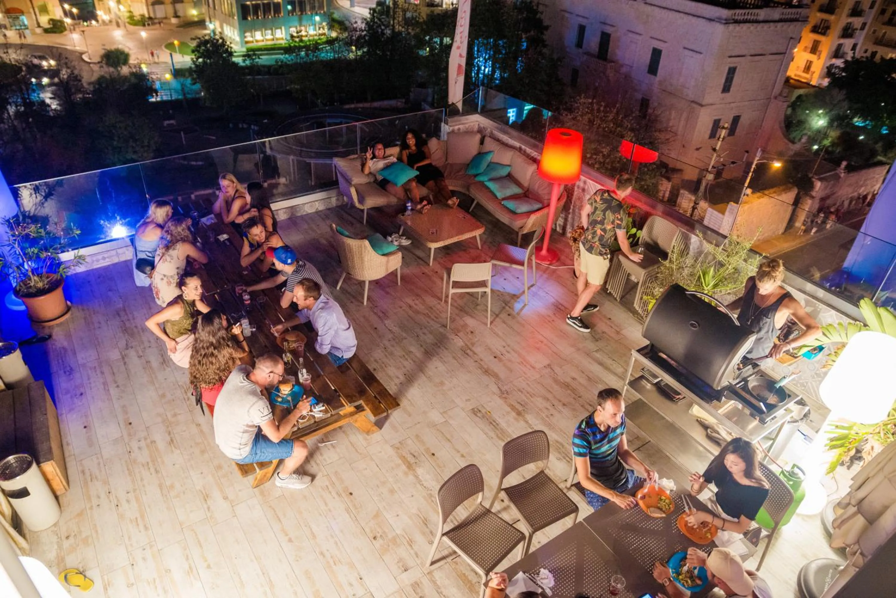 Patio in Marco Polo Party Hostel