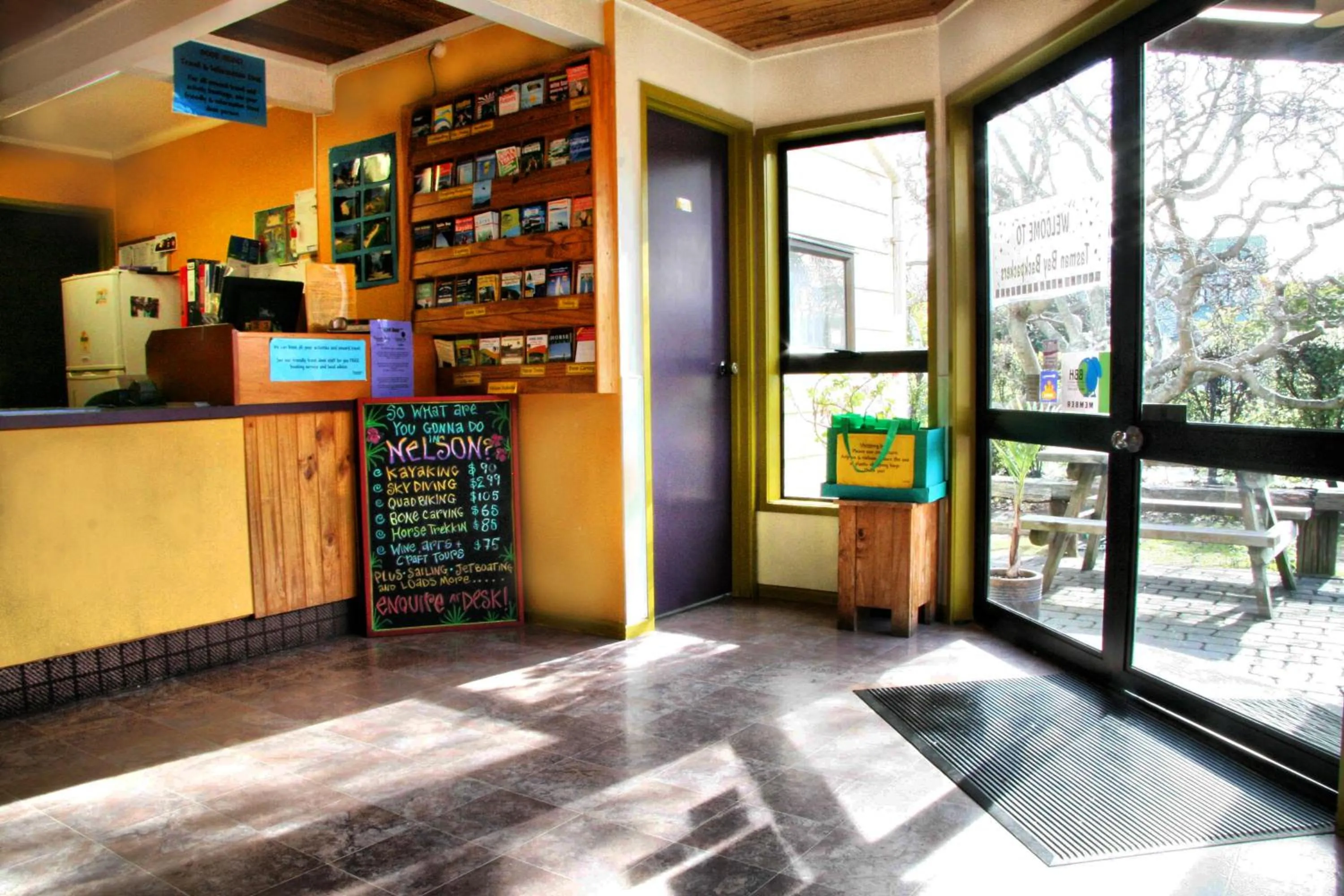 Lobby or reception in Tasman Bay Backpackers