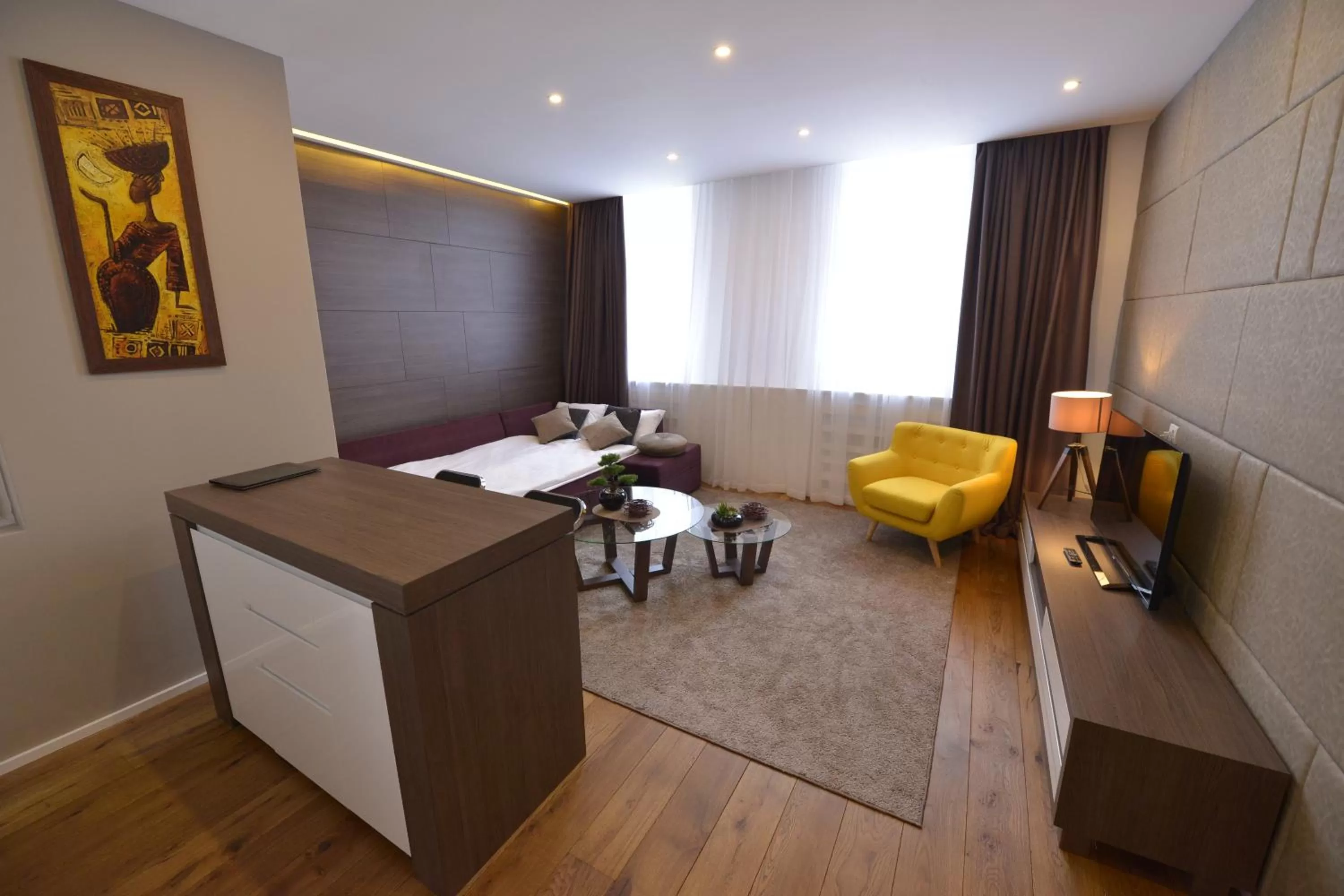 Living room, Bed in Boutique Rooms