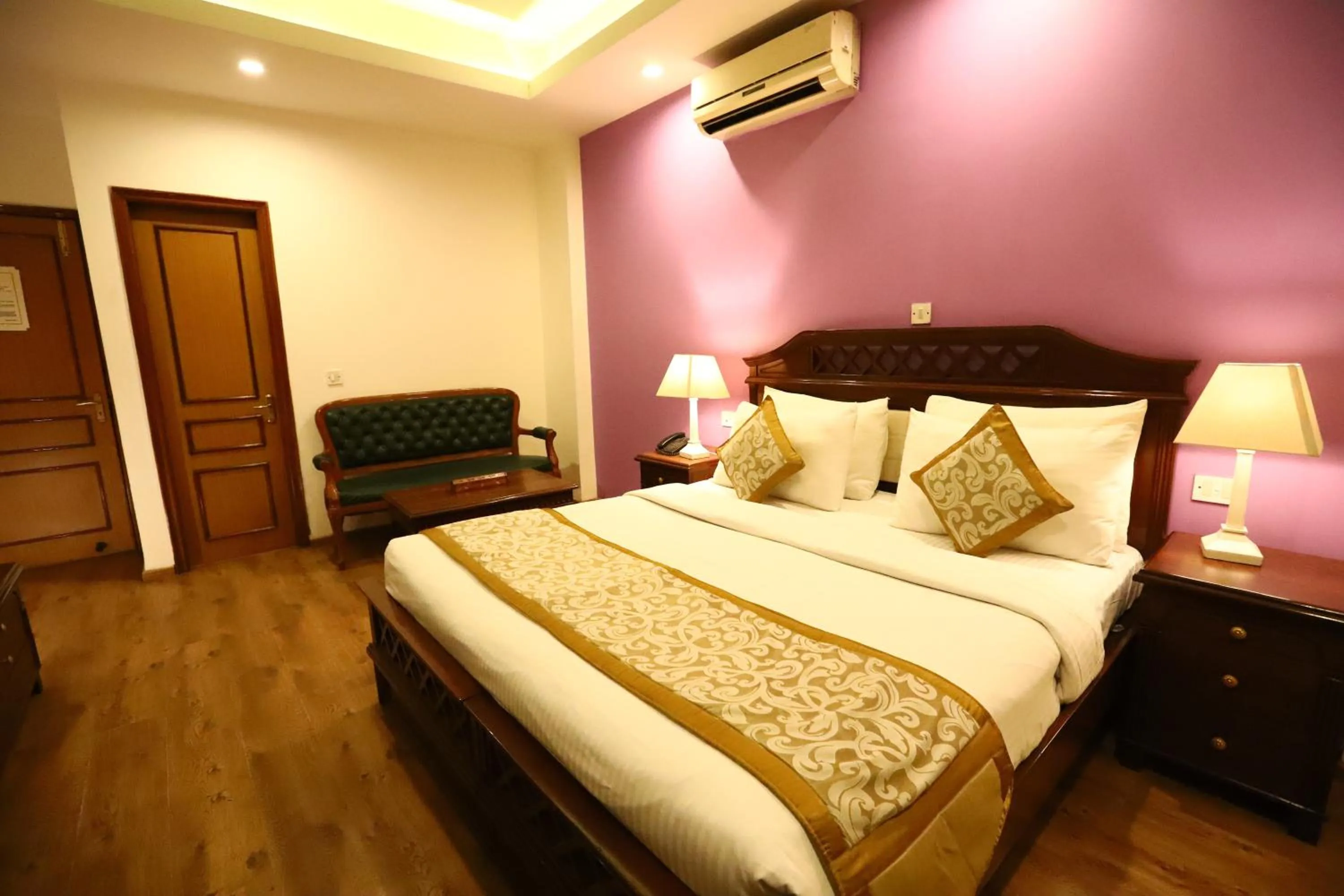 Photo of the whole room, Bed in Hotel Ambica Palace AIIMS New Delhi - Couple Friendly Local ID Accepted