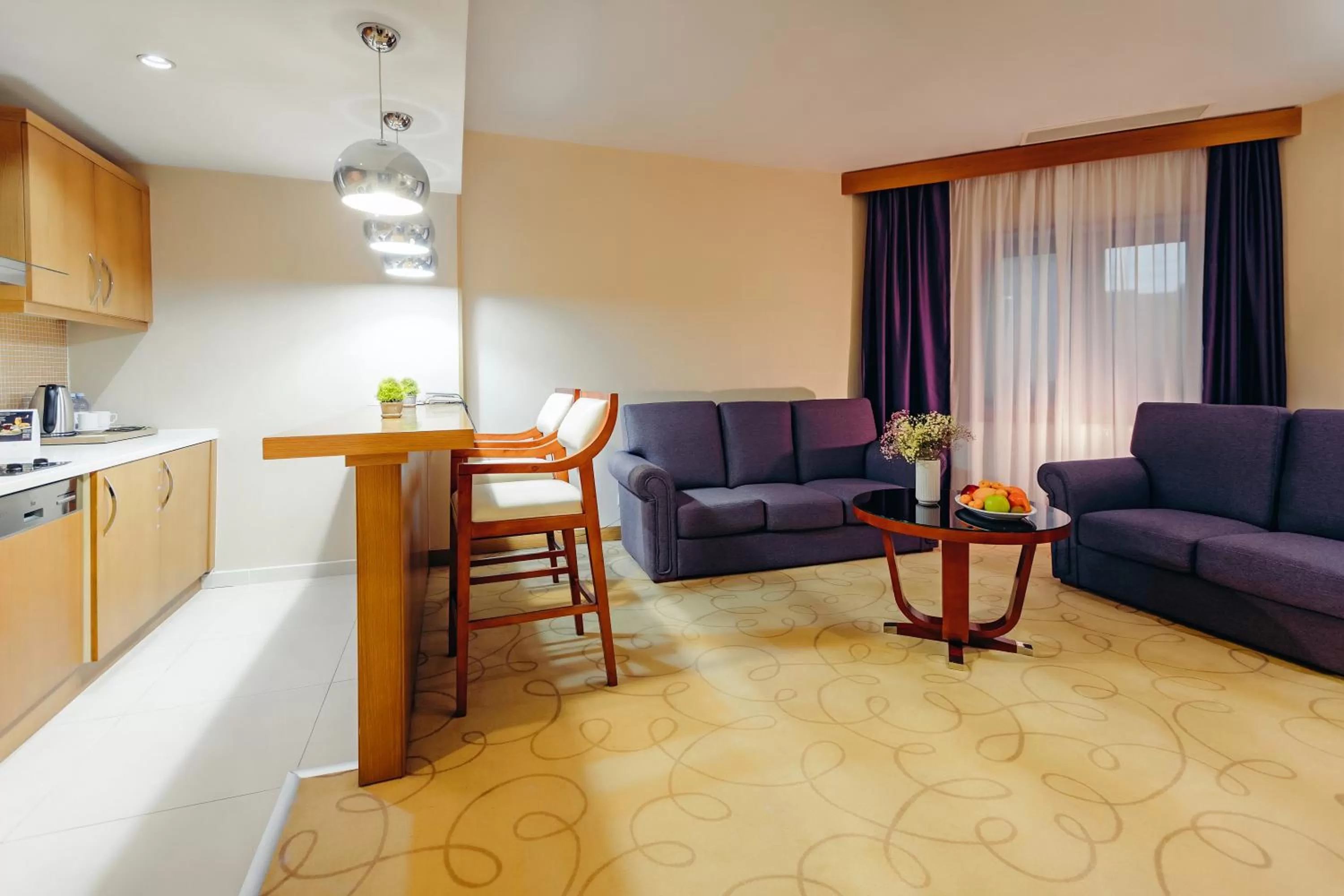 Kitchen or kitchenette in Dedeman Oskemen Hotel