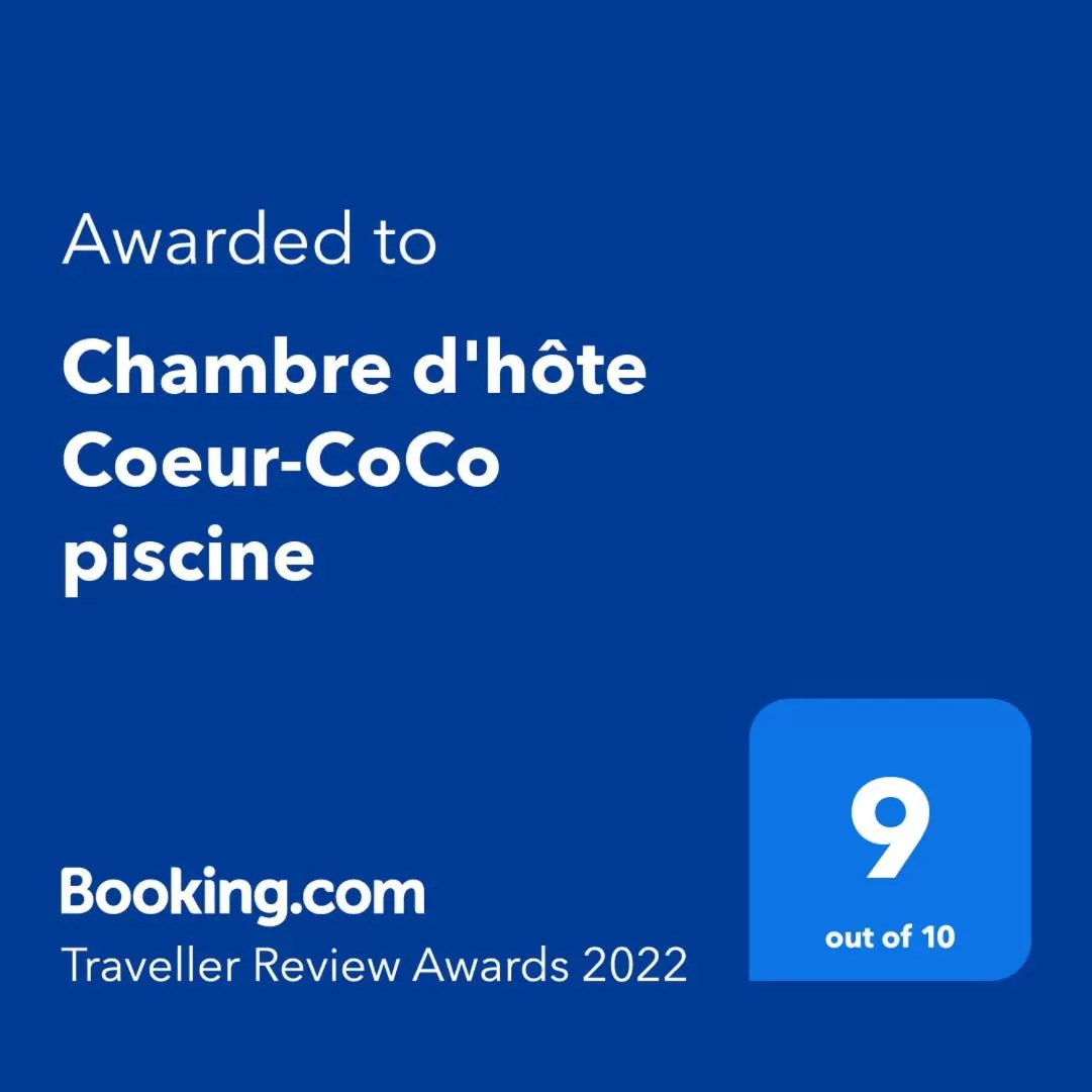 Certificate/Award in Chambre d'hôte Coeur-CoCo piscine