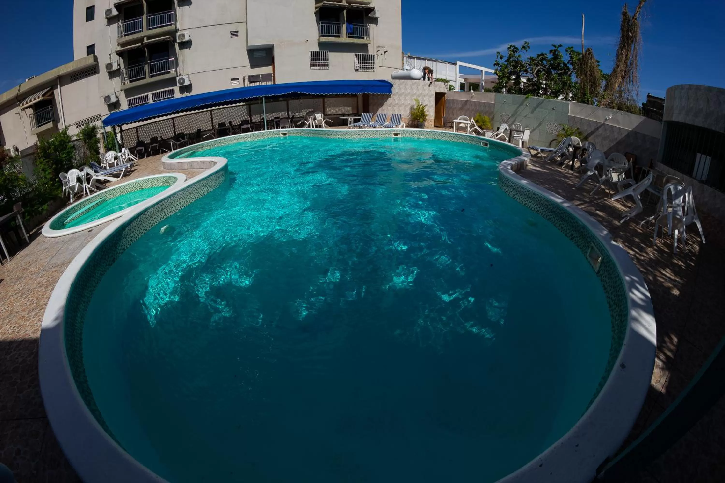 Pool view in Hotel Renacer