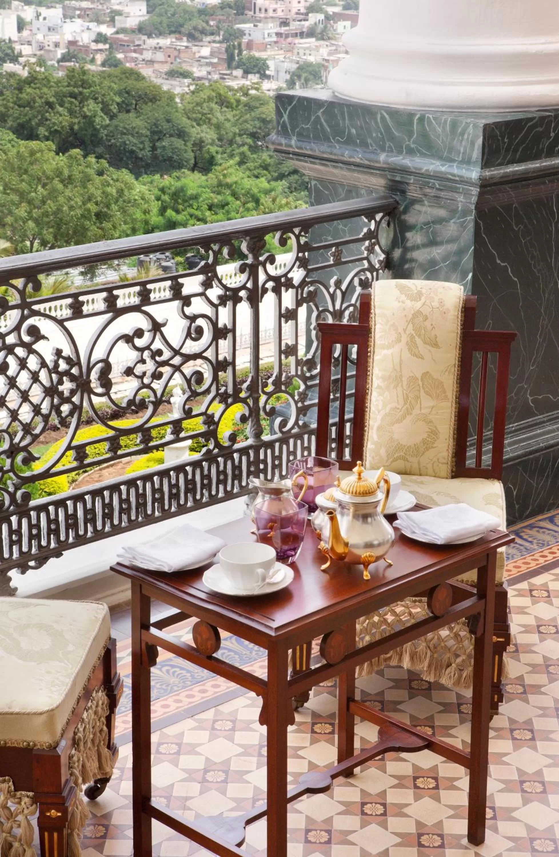 Balcony/Terrace in Taj Falaknuma Palace