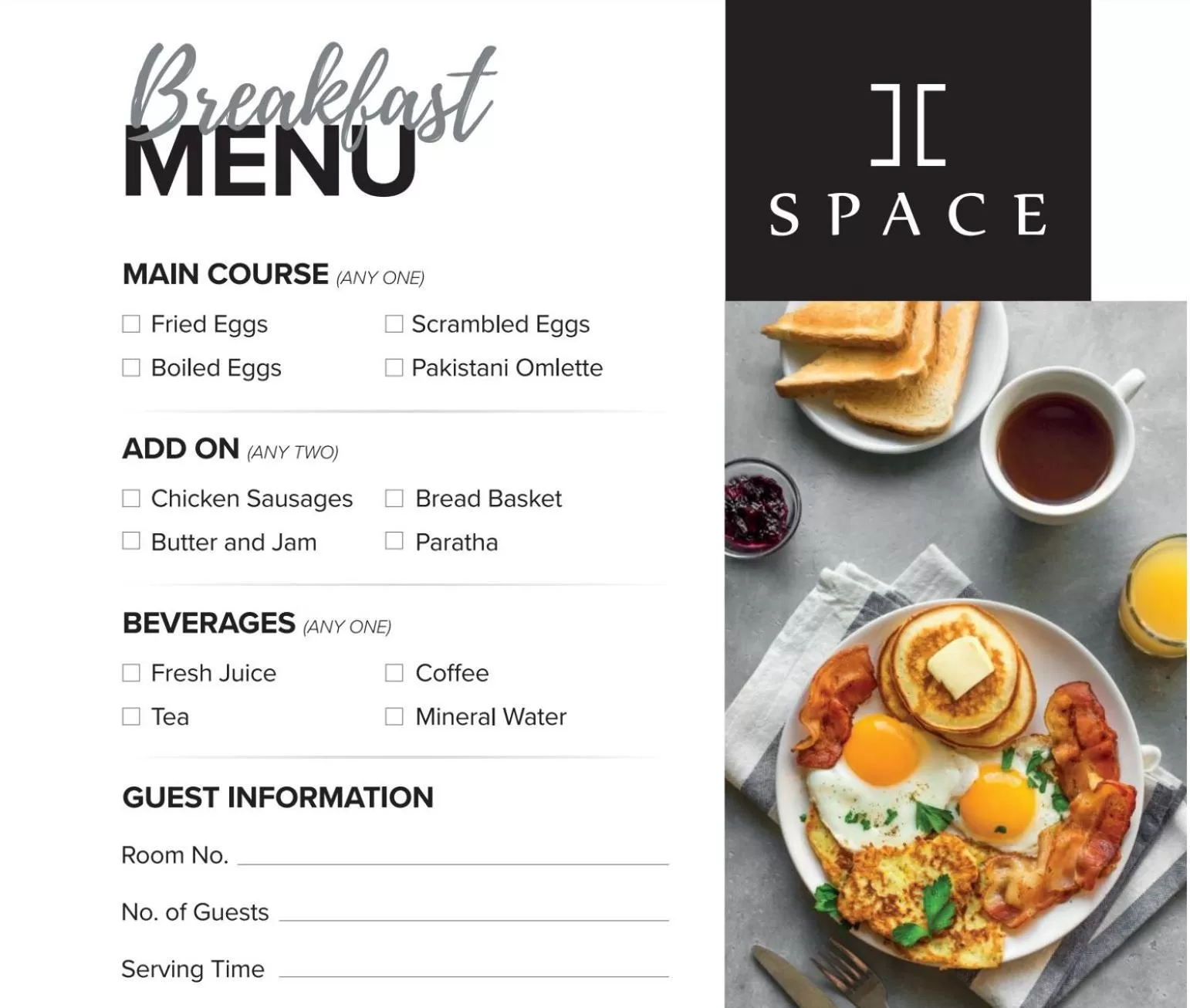 Breakfast in SPACE Luxury Rental Suites