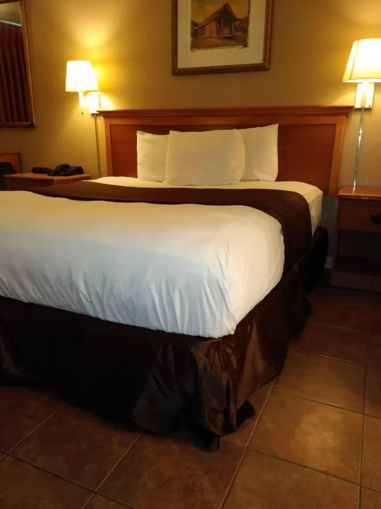 Bed in Knights Inn San Antonio near Frost Bank Center