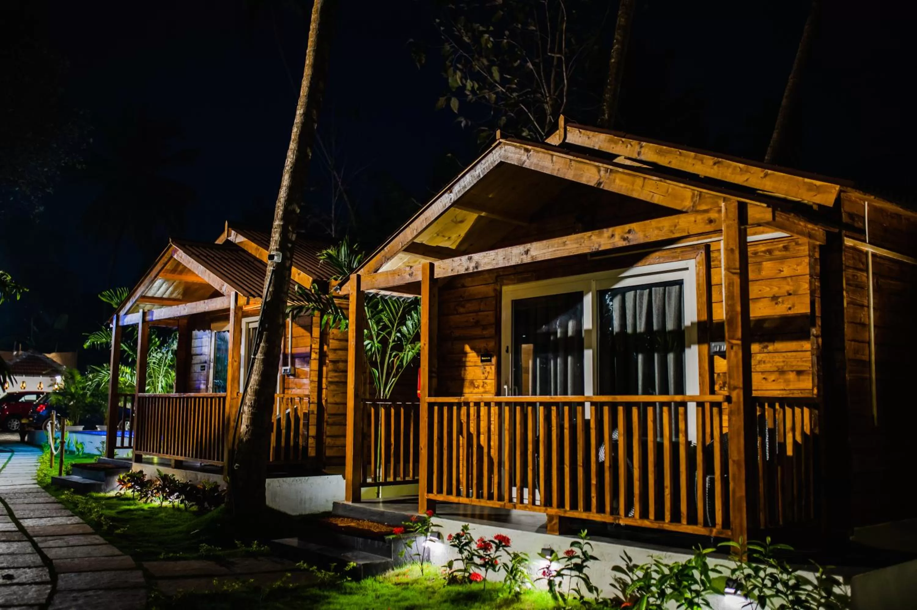 Patio, Property Building in Tranquill Riverside Luxury Cottages With Bathtub, Candolim