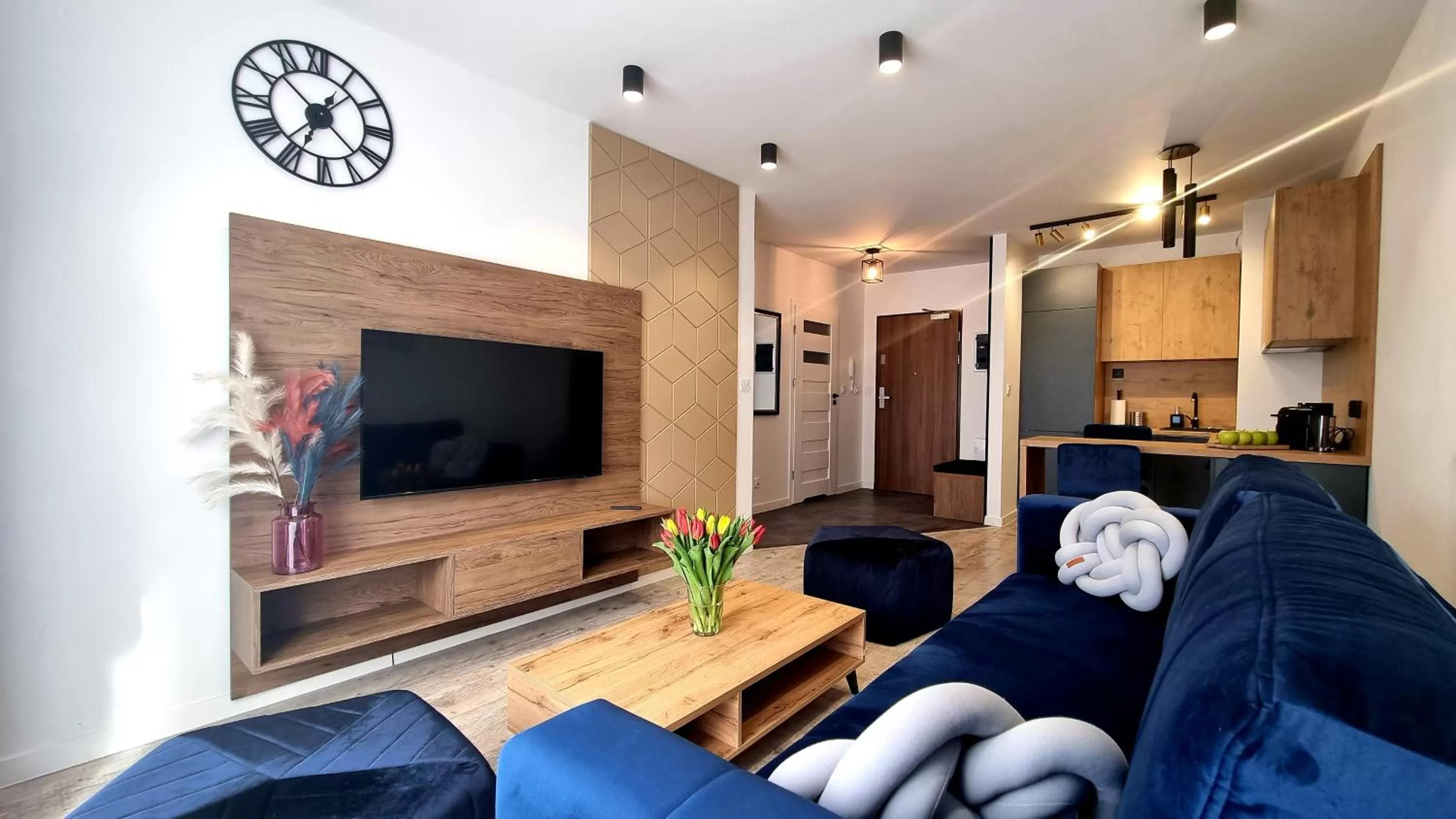 TV and multimedia, Seating Area in NOOK NOOK Apartments Bytkowska 103