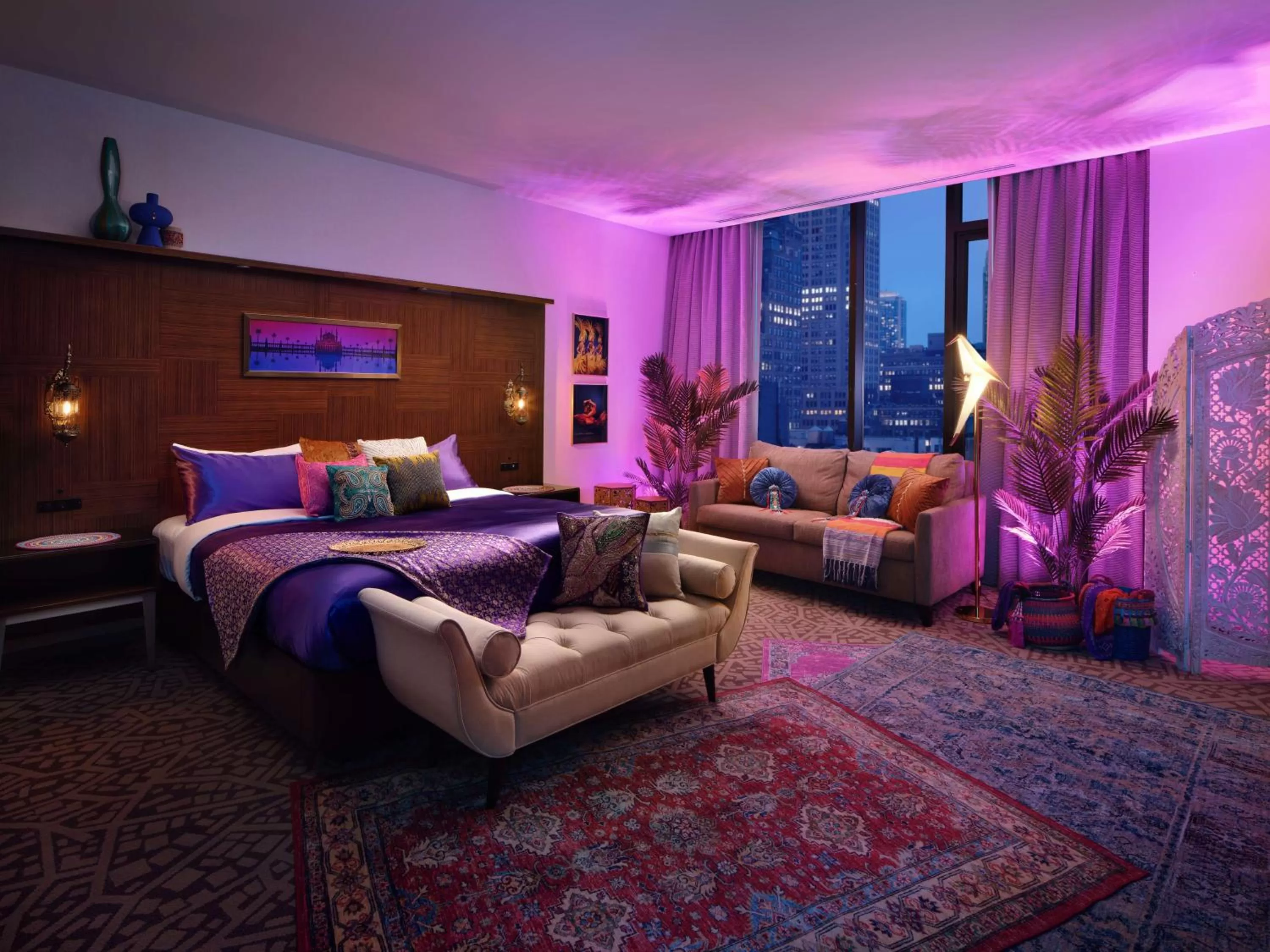 Living room, Bed in Hilton New York Times Square