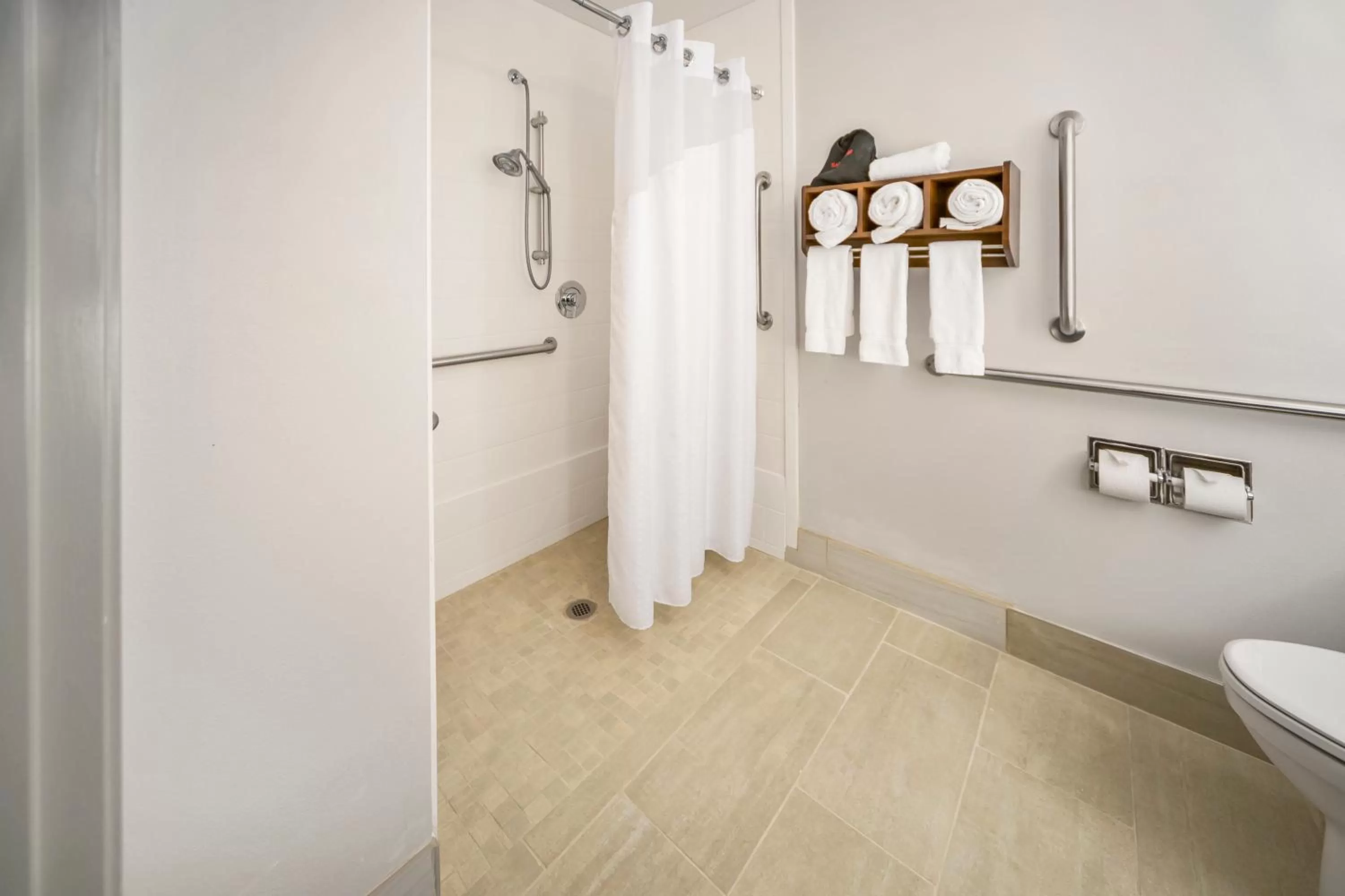 Shower in Holiday Inn Express Chicago Northwest-Vernon Hills by IHG