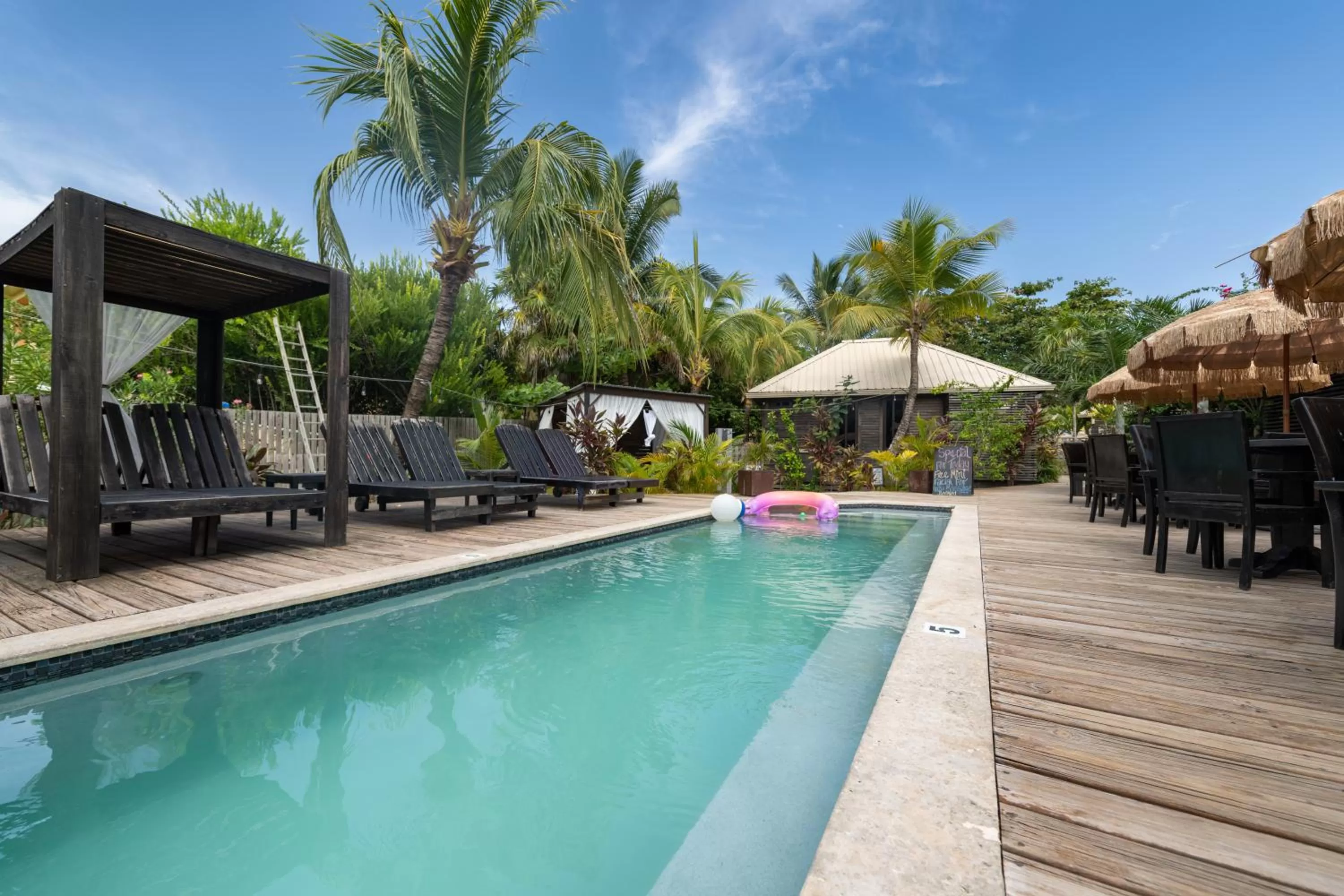 Patio, Swimming Pool in PUR Boutique Cabanas, Adults Only